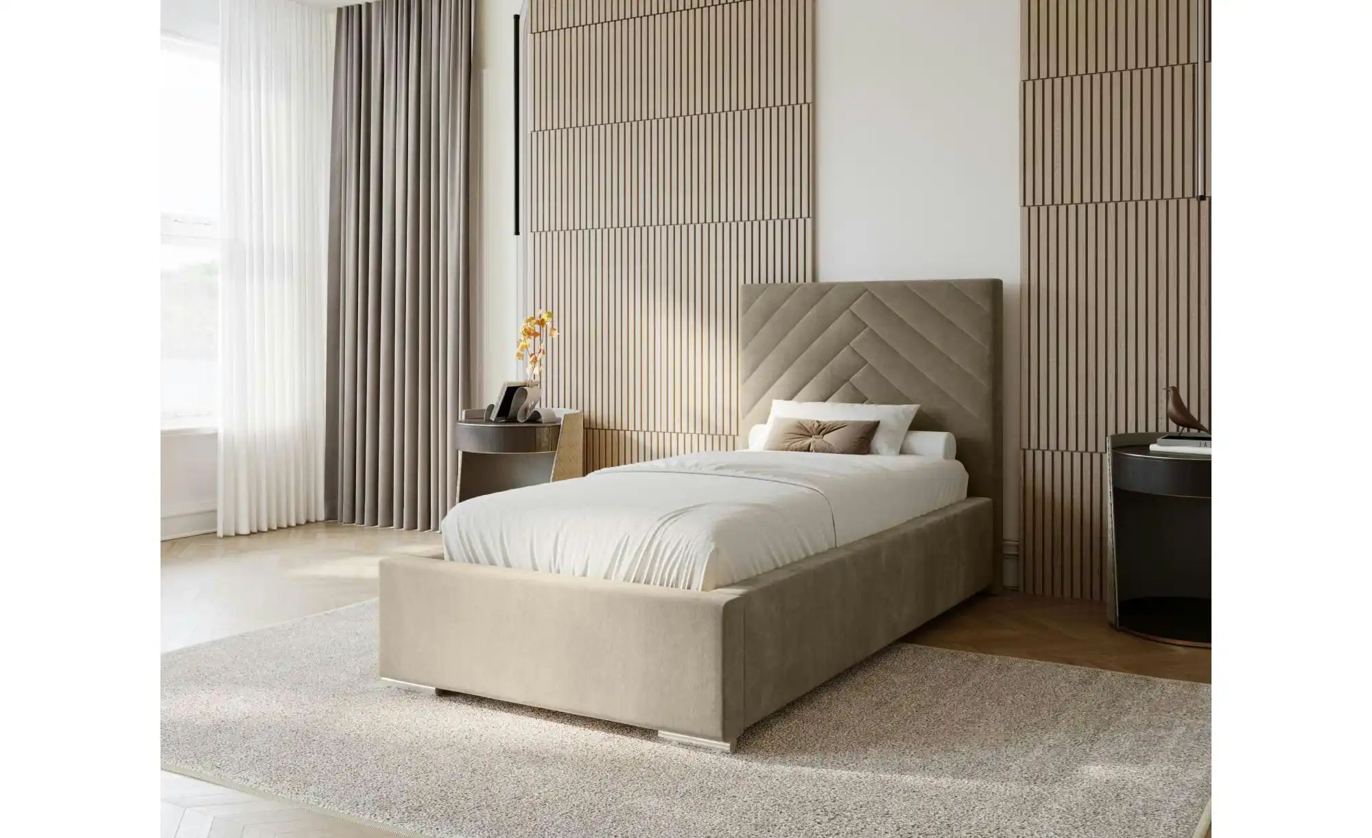 Polsterbett mit Stauraum Aberfeldy ¦ beige ¦ Maße (cm): B: 95 H: 100 Betten günstig online kaufen