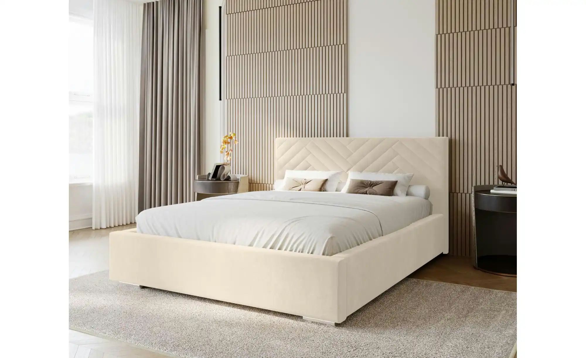 Polsterbett mit Stauraum Aberfeldy ¦ beige ¦ Maße (cm): B: 155 H: 100 Bette günstig online kaufen
