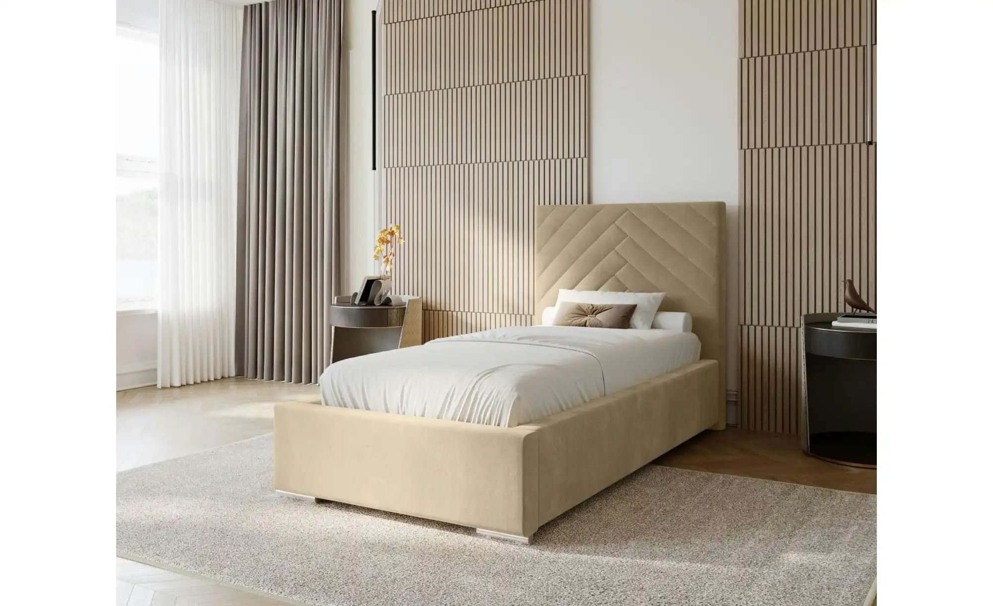 Polsterbett mit Stauraum Aberfeldy ¦ beige ¦ Maße (cm): B: 95 H: 100 Betten günstig online kaufen
