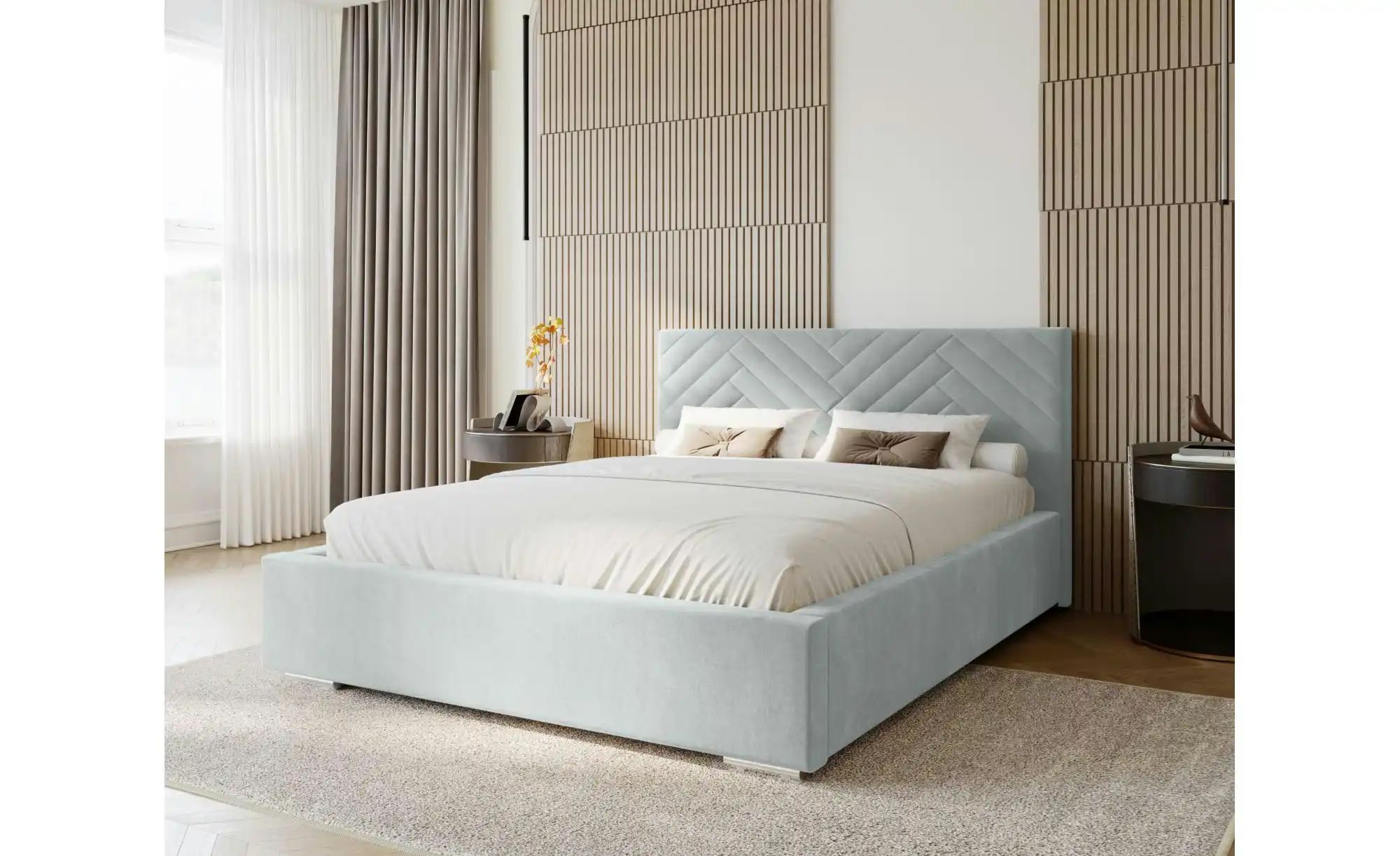 Polsterbett mit Stauraum Aberfeldy ¦ grau ¦ Maße (cm): B: 215 H: 100 Betten günstig online kaufen