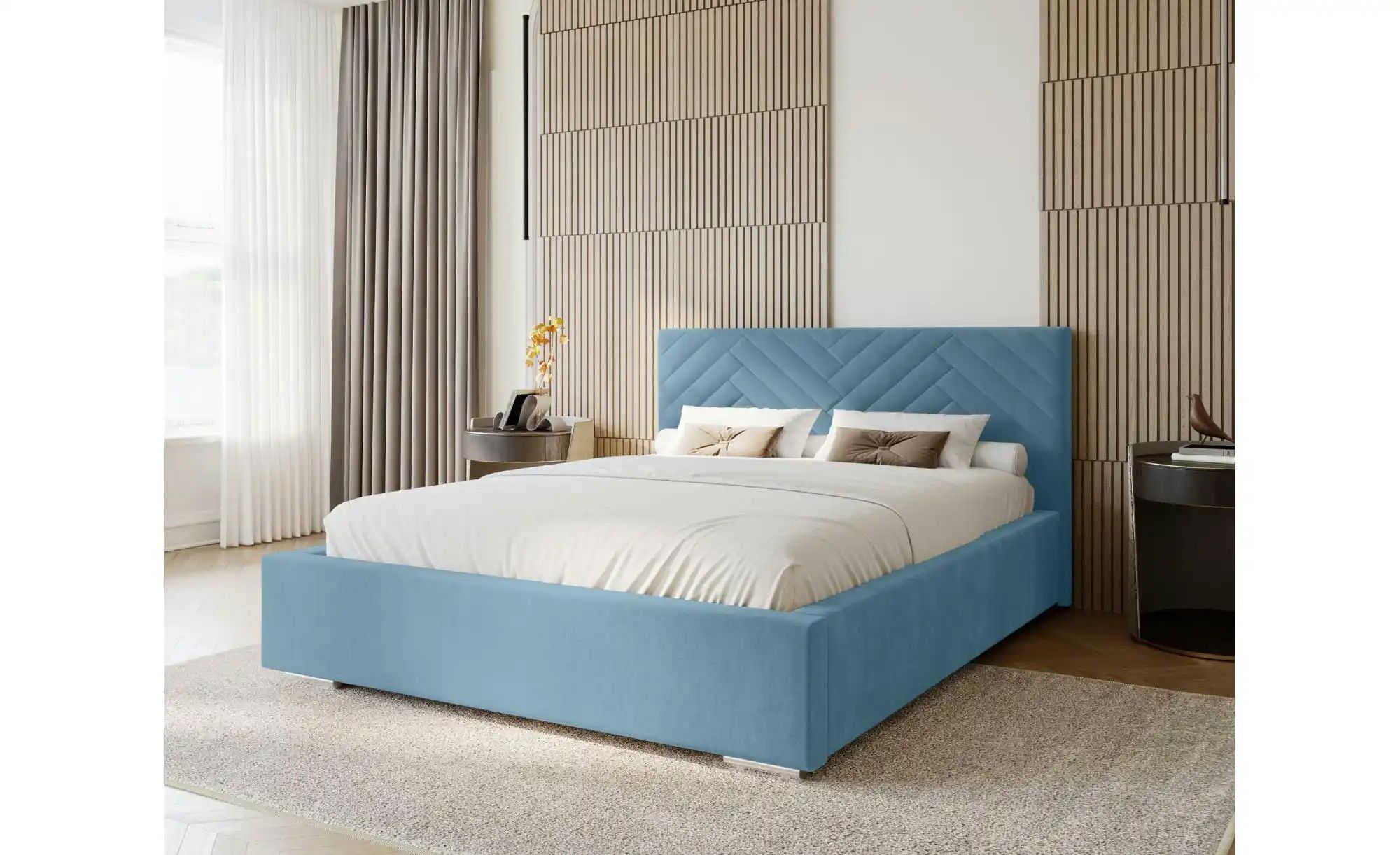 Polsterbett mit Stauraum Aberfeldy ¦ blau ¦ Maße (cm): B: 195 H: 100 Betten günstig online kaufen