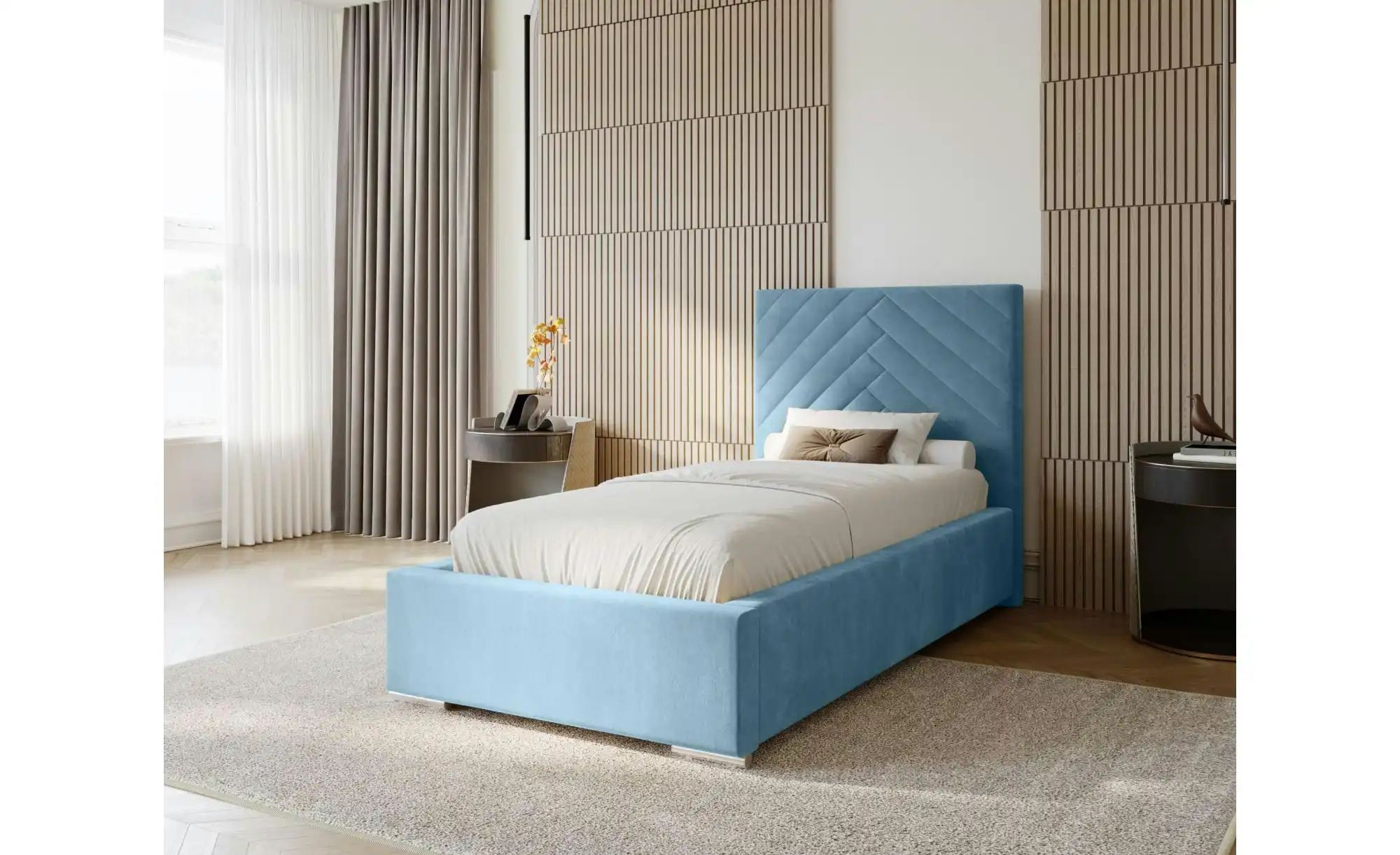 Polsterbett mit Stauraum Aberfeldy ¦ blau ¦ Maße (cm): B: 95 H: 100 Betten günstig online kaufen