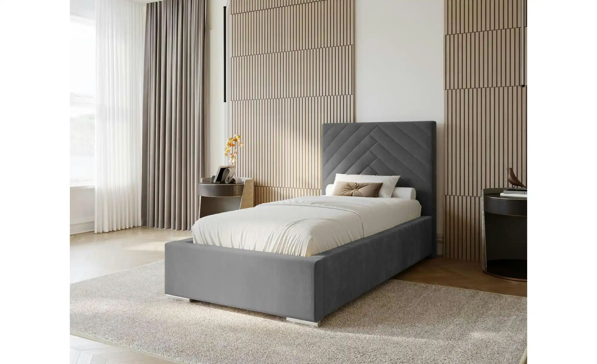 Polsterbett mit Stauraum Aberfeldy ¦ grau ¦ Maße (cm): B: 115 H: 100 Betten günstig online kaufen