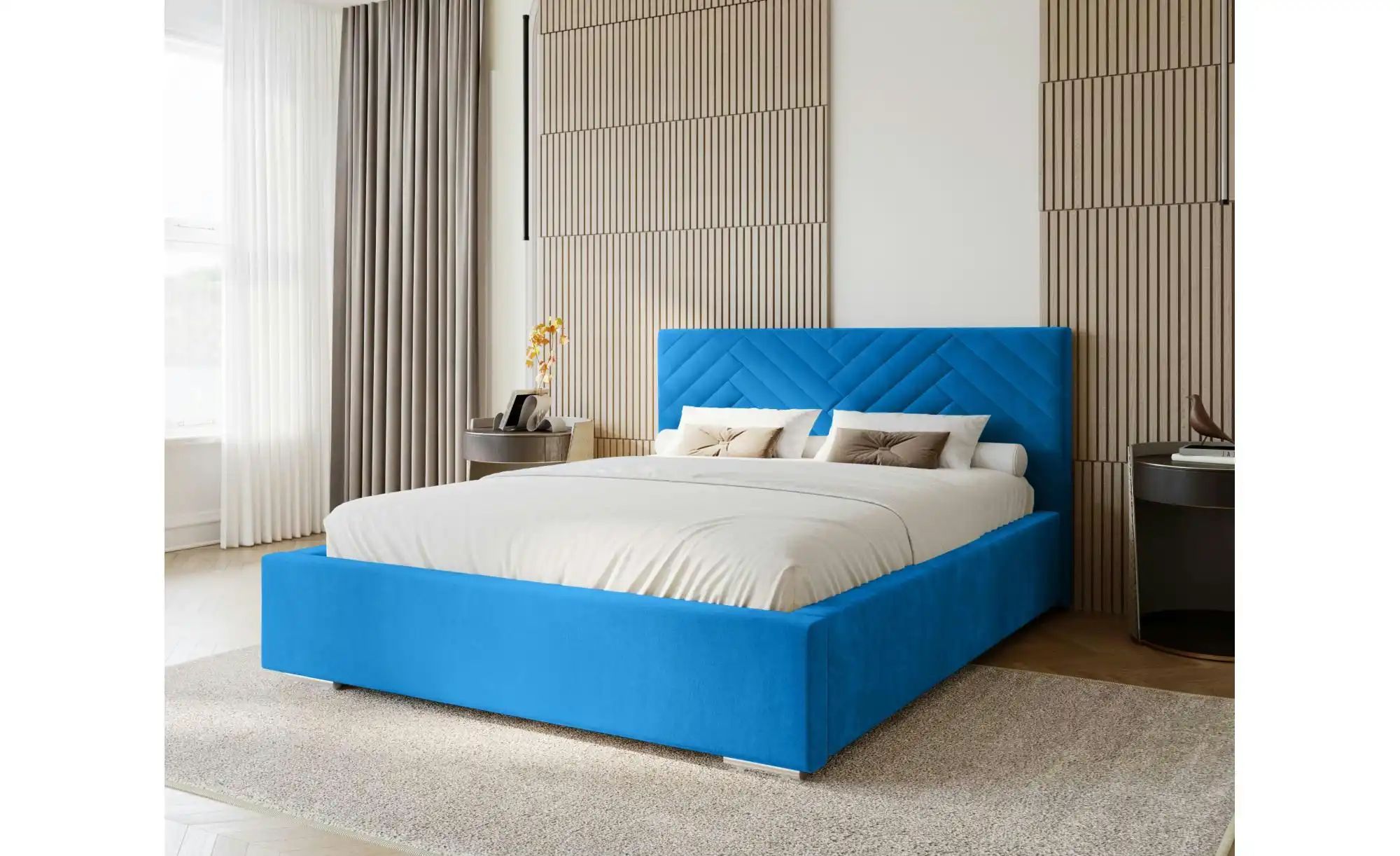 Polsterbett mit Stauraum Aberfeldy ¦ blau ¦ Maße (cm): B: 135 H: 100 Betten günstig online kaufen