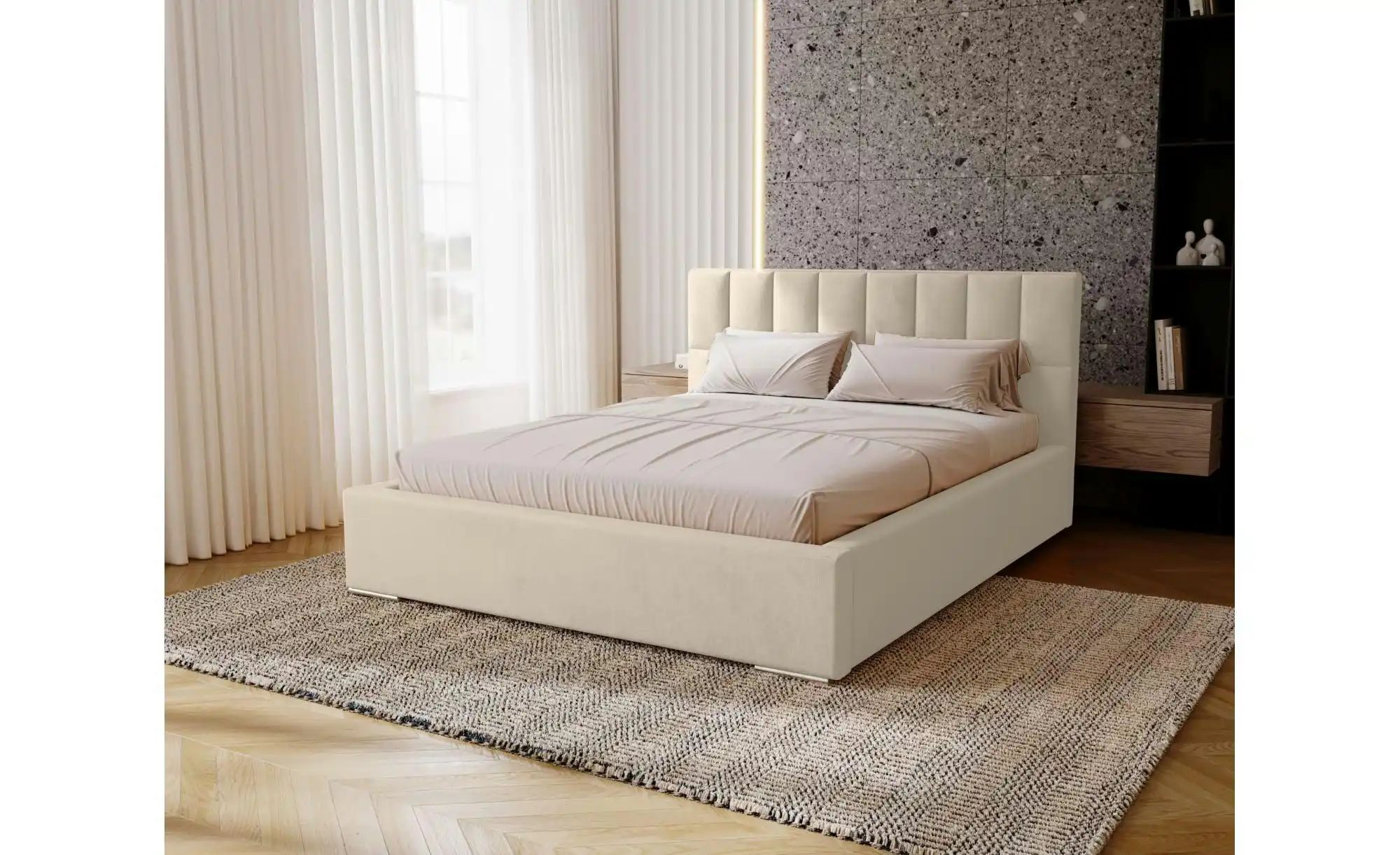 Polsterbett mit Stauraum Draven ¦ beige ¦ Maße (cm): B: 175 H: 100 Betten > günstig online kaufen