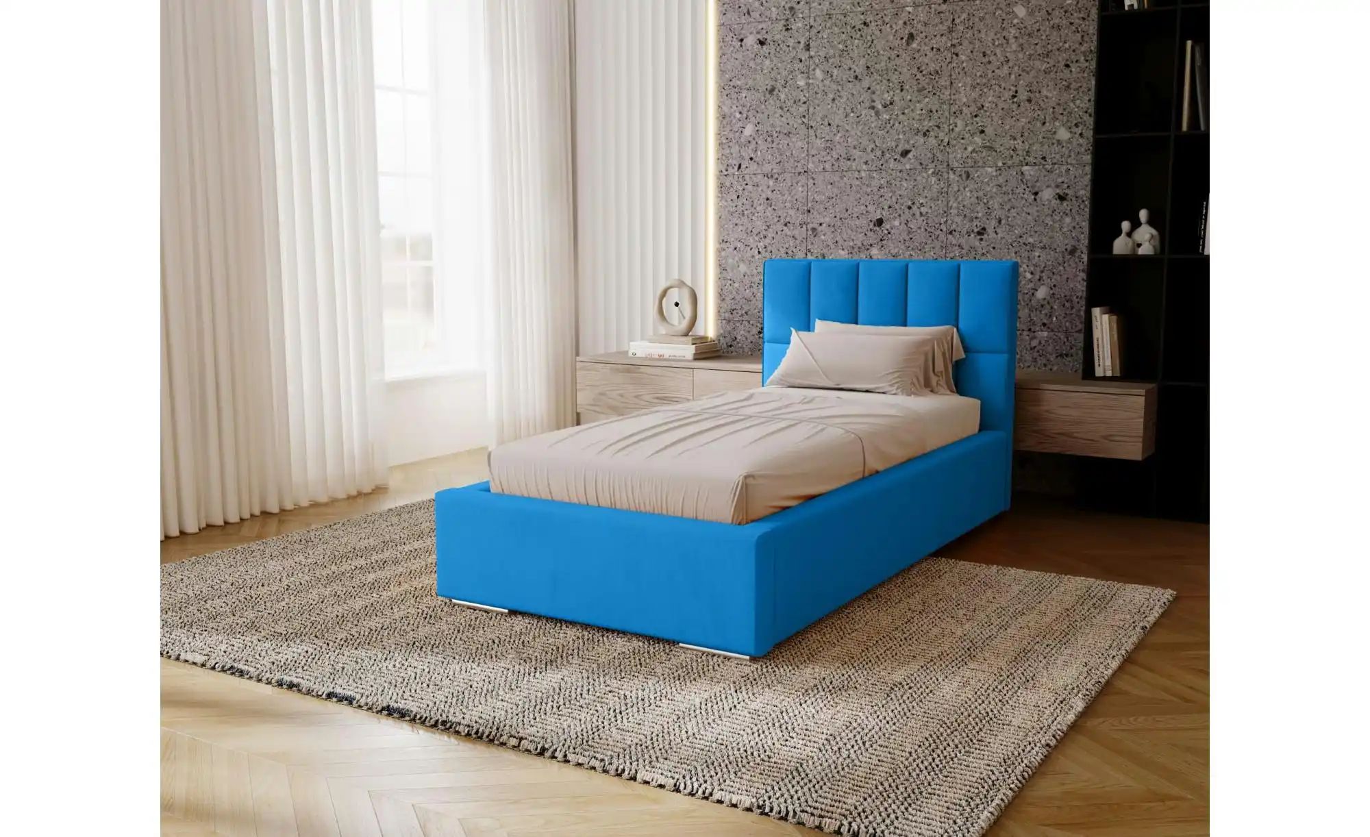 Polsterbett mit Stauraum Draven ¦ blau ¦ Maße (cm): B: 105 H: 100 Betten > günstig online kaufen