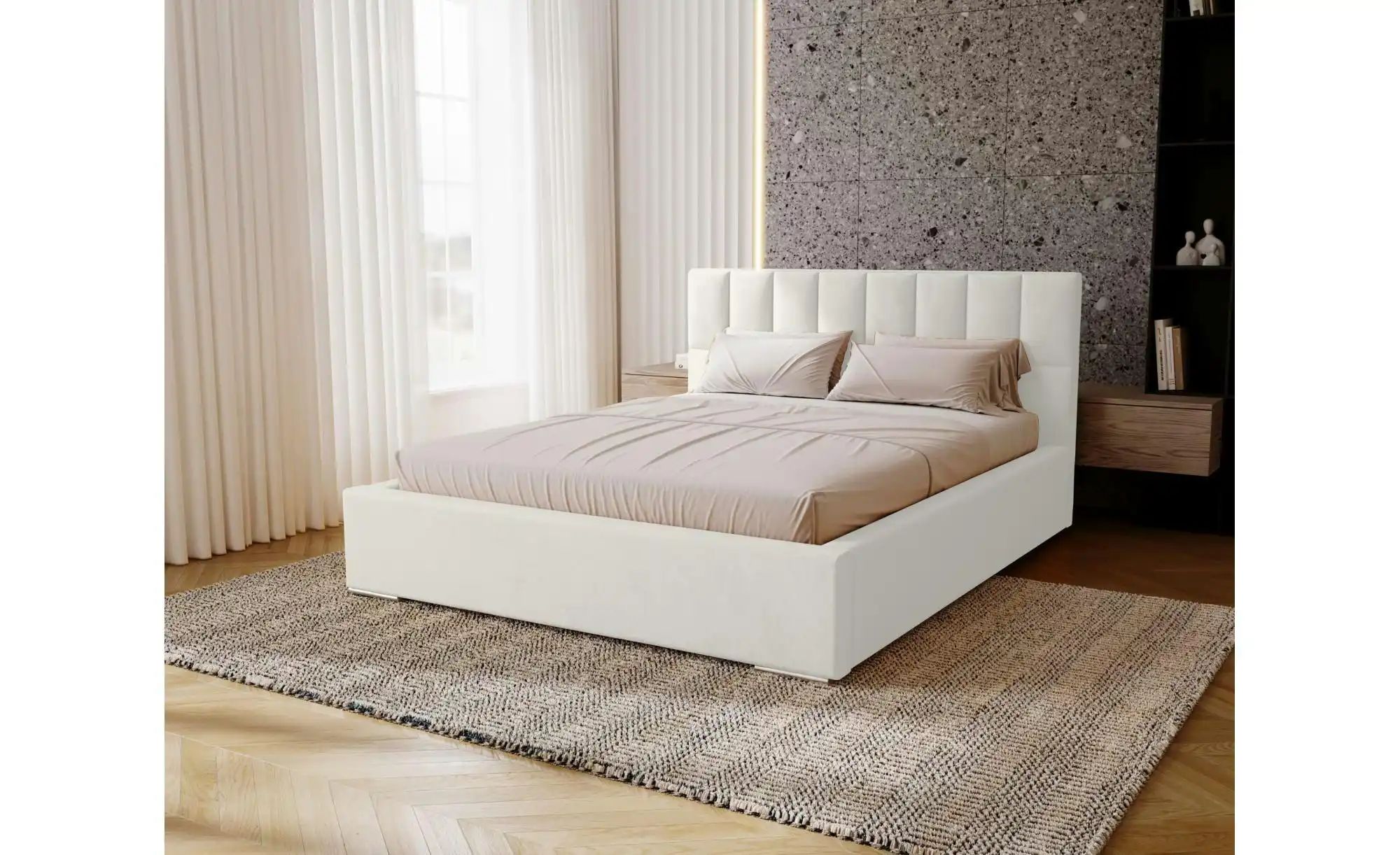 Polsterbett mit Stauraum Draven ¦ weiß ¦ Maße (cm): B: 215 H: 100 Betten > günstig online kaufen