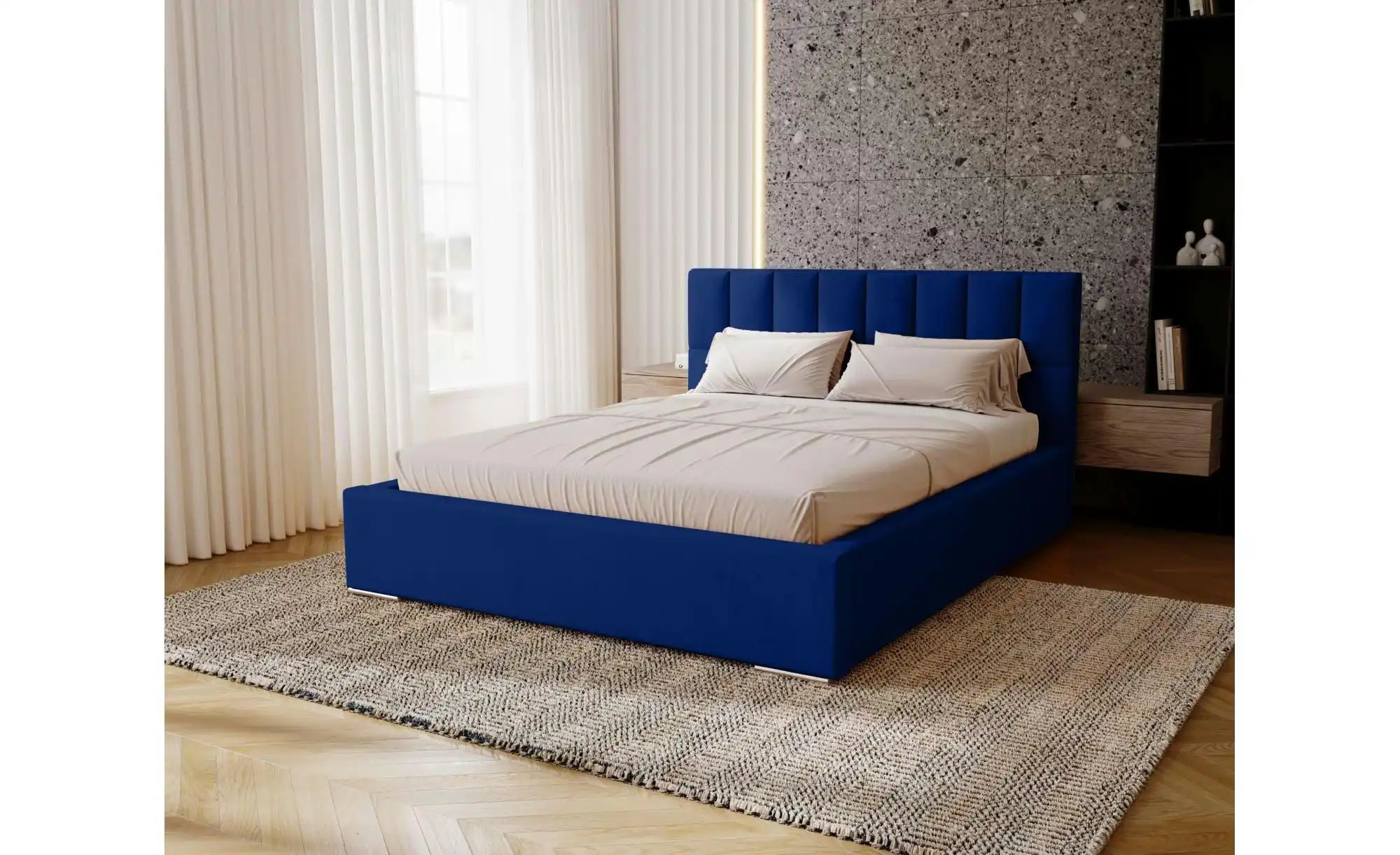 Polsterbett mit Stauraum Draven ¦ blau ¦ Maße (cm): B: 175 H: 100 Betten > günstig online kaufen