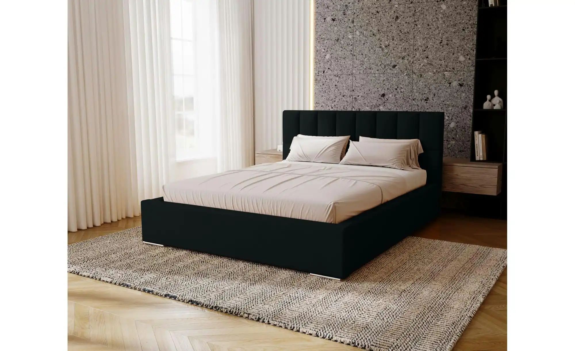 Polsterbett mit Stauraum Draven ¦ schwarz ¦ Maße (cm): B: 175 H: 100 Betten günstig online kaufen