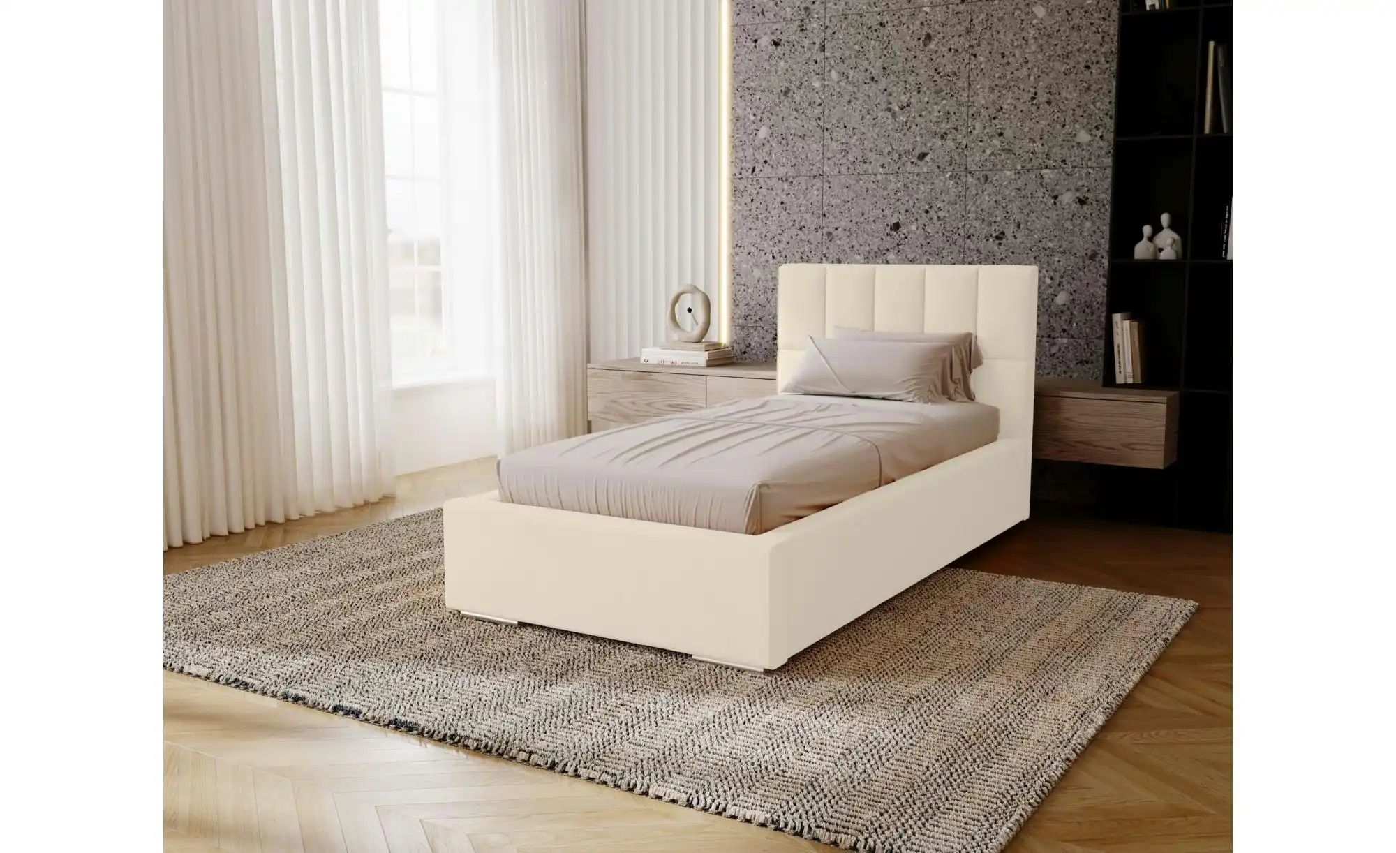 Polsterbett mit Stauraum Draven ¦ beige ¦ Maße (cm): B: 105 H: 100 Betten > günstig online kaufen