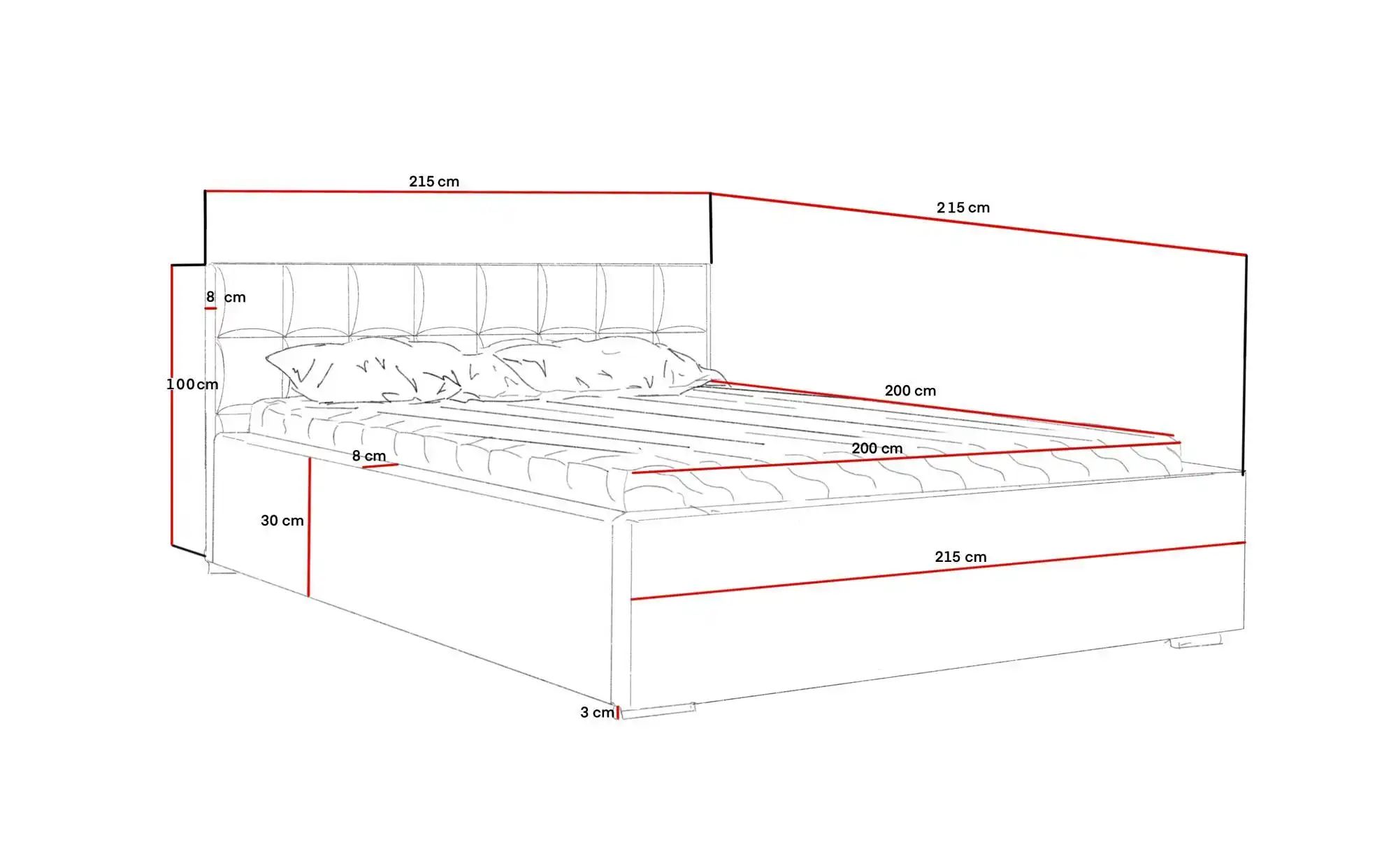 Polsterbett mit Stauraum Draven ¦ braun ¦ Maße (cm): B: 215 H: 100 Betten > günstig online kaufen