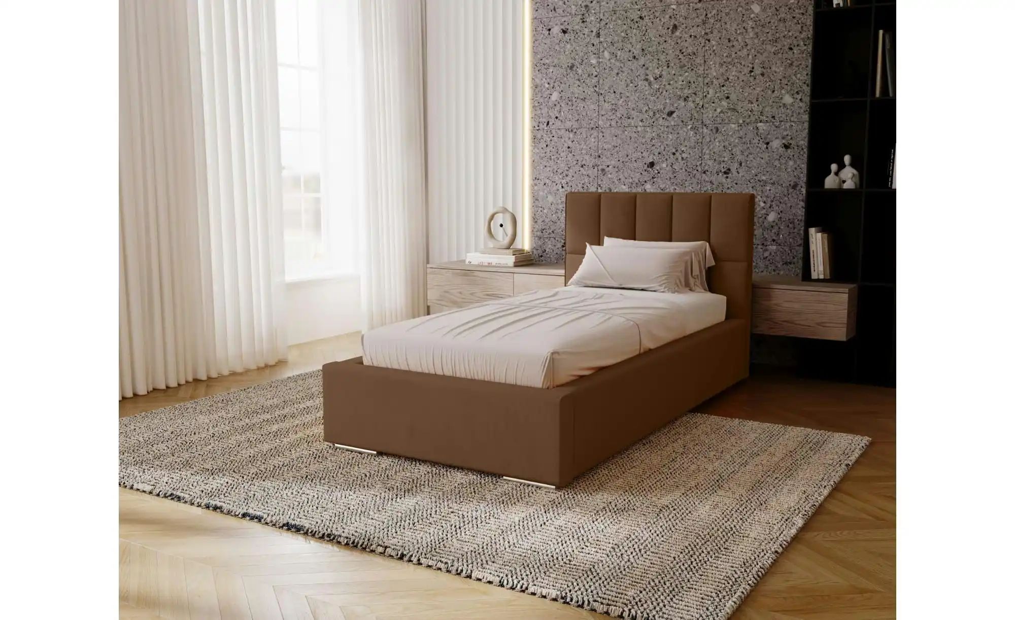 Polsterbett mit Stauraum Draven ¦ braun ¦ Maße (cm): B: 105 H: 100 Betten > günstig online kaufen