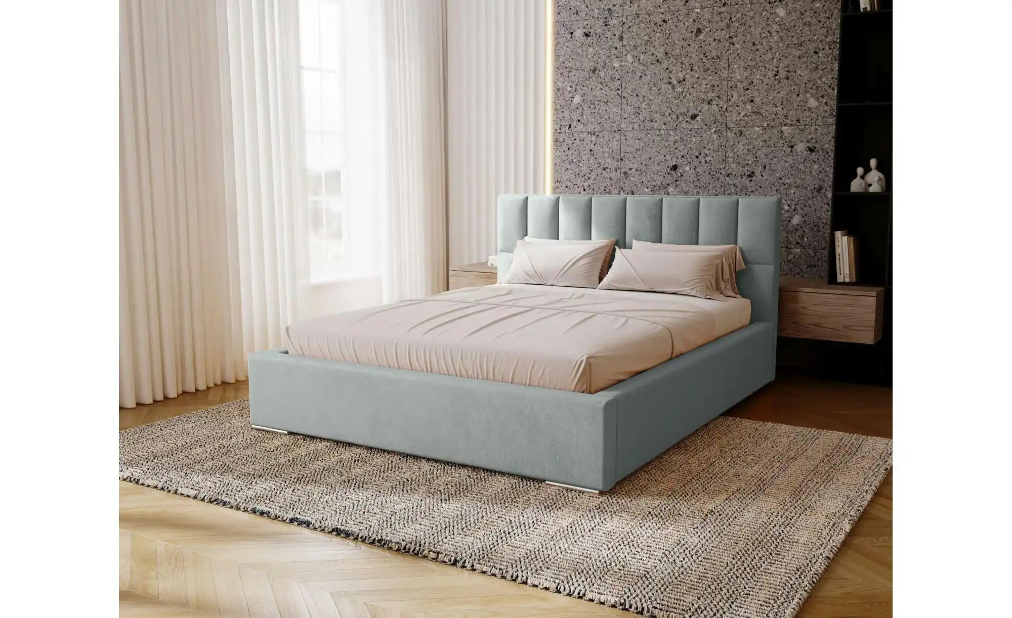 Polsterbett mit Stauraum Draven ¦ grau ¦ Maße (cm): B: 195 H: 100 Betten > günstig online kaufen