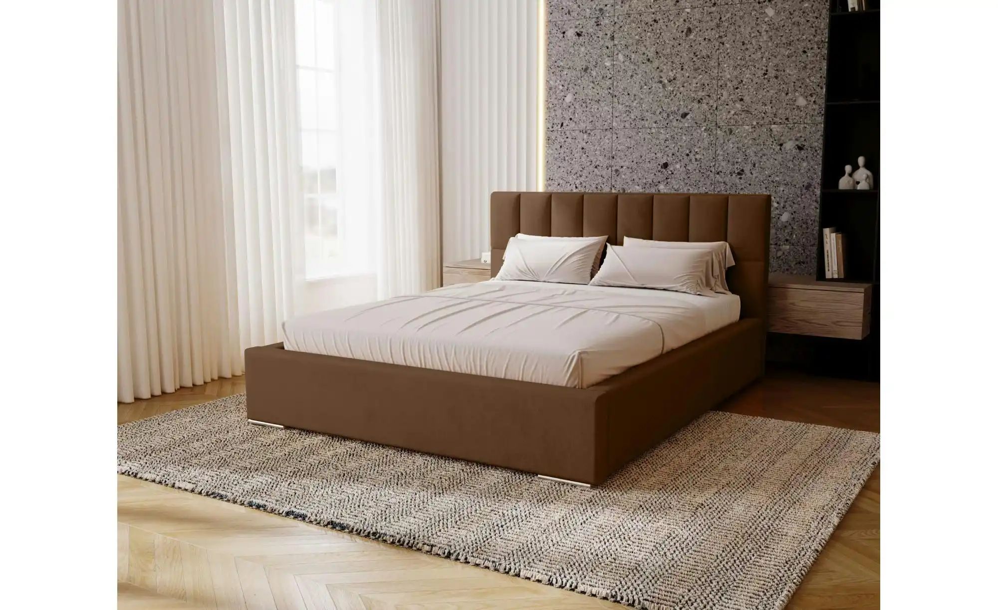 Polsterbett mit Stauraum Draven ¦ braun ¦ Maße (cm): B: 195 H: 100 Betten > günstig online kaufen