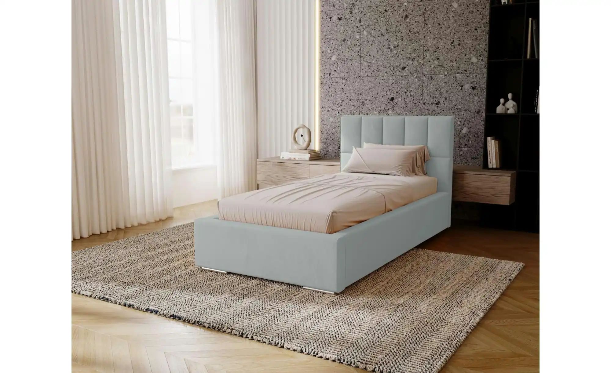 Polsterbett mit Stauraum Draven ¦ silber ¦ Maße (cm): B: 105 H: 100 Betten günstig online kaufen