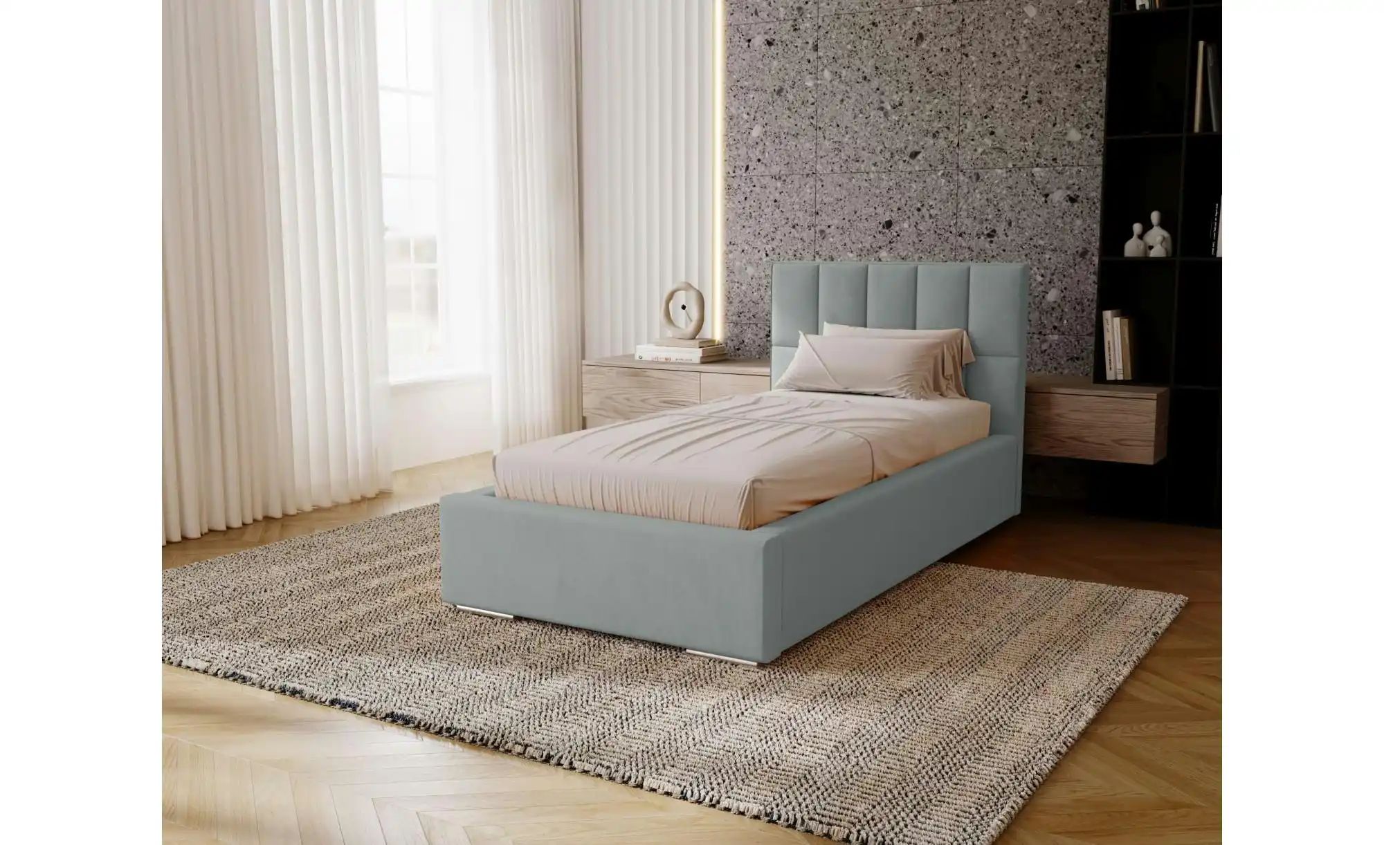 Polsterbett mit Stauraum Draven ¦ grau ¦ Maße (cm): B: 105 H: 100 Betten > günstig online kaufen