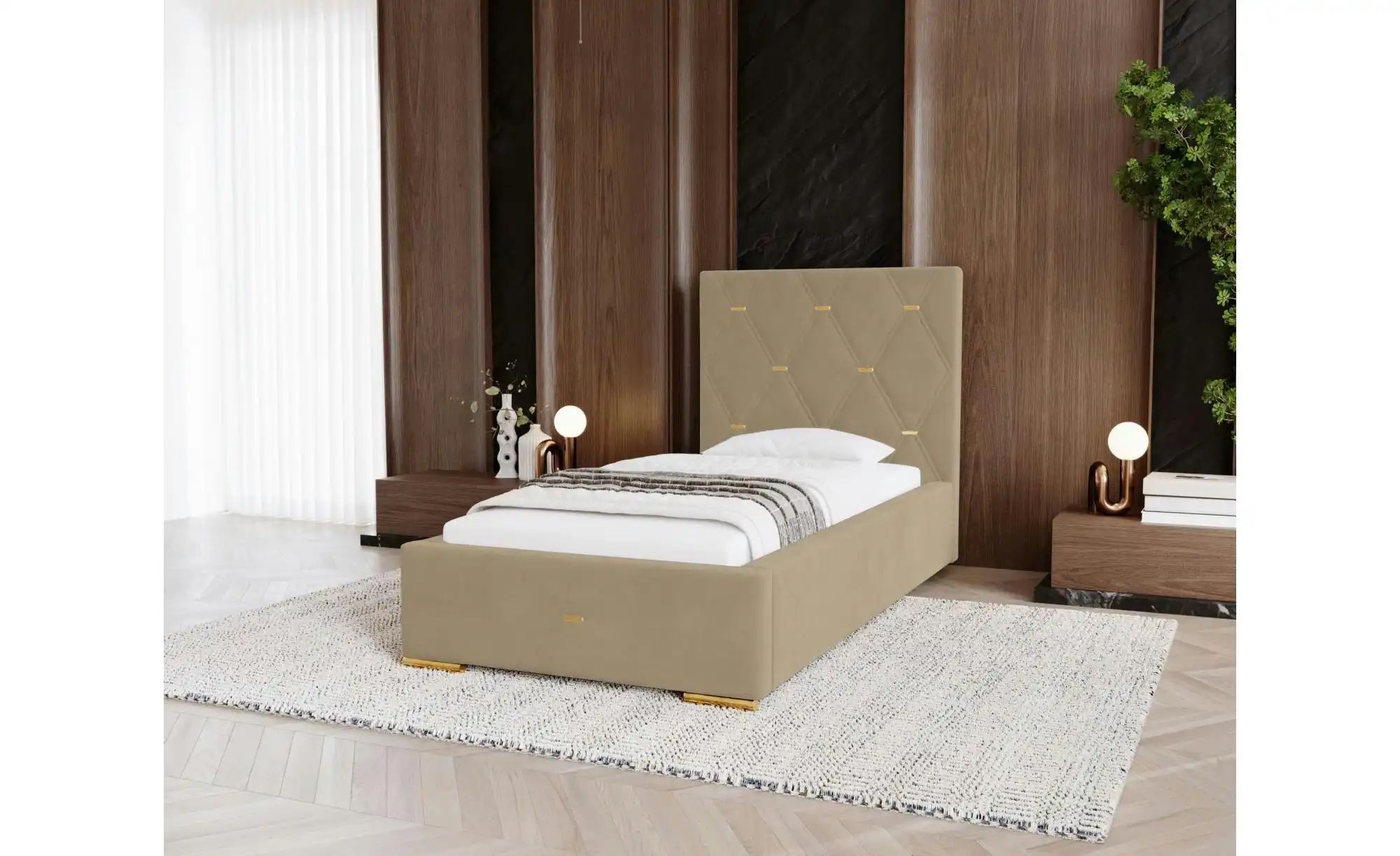 Polsterbett mit Stauraum  Gwithian ¦ beige ¦ Maße (cm): B: 95 H: 100 Betten günstig online kaufen