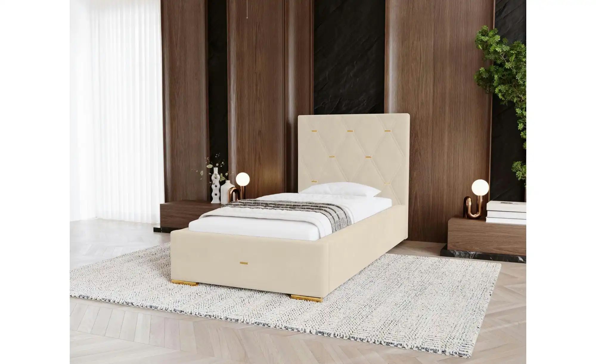 Polsterbett mit Stauraum  Gwithian ¦ beige ¦ Maße (cm): B: 105 H: 100 Bette günstig online kaufen