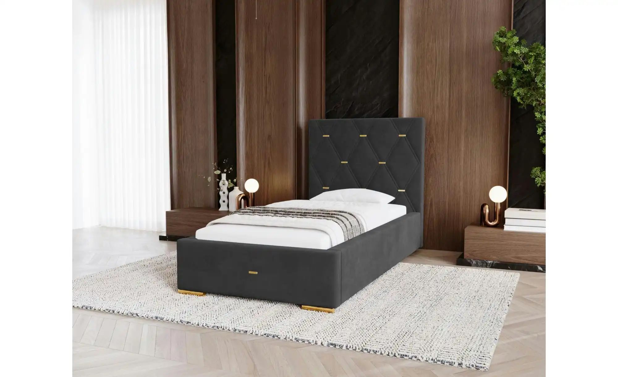 Polsterbett mit Stauraum  Gwithian ¦ grau ¦ Maße (cm): B: 115 H: 100 Betten günstig online kaufen