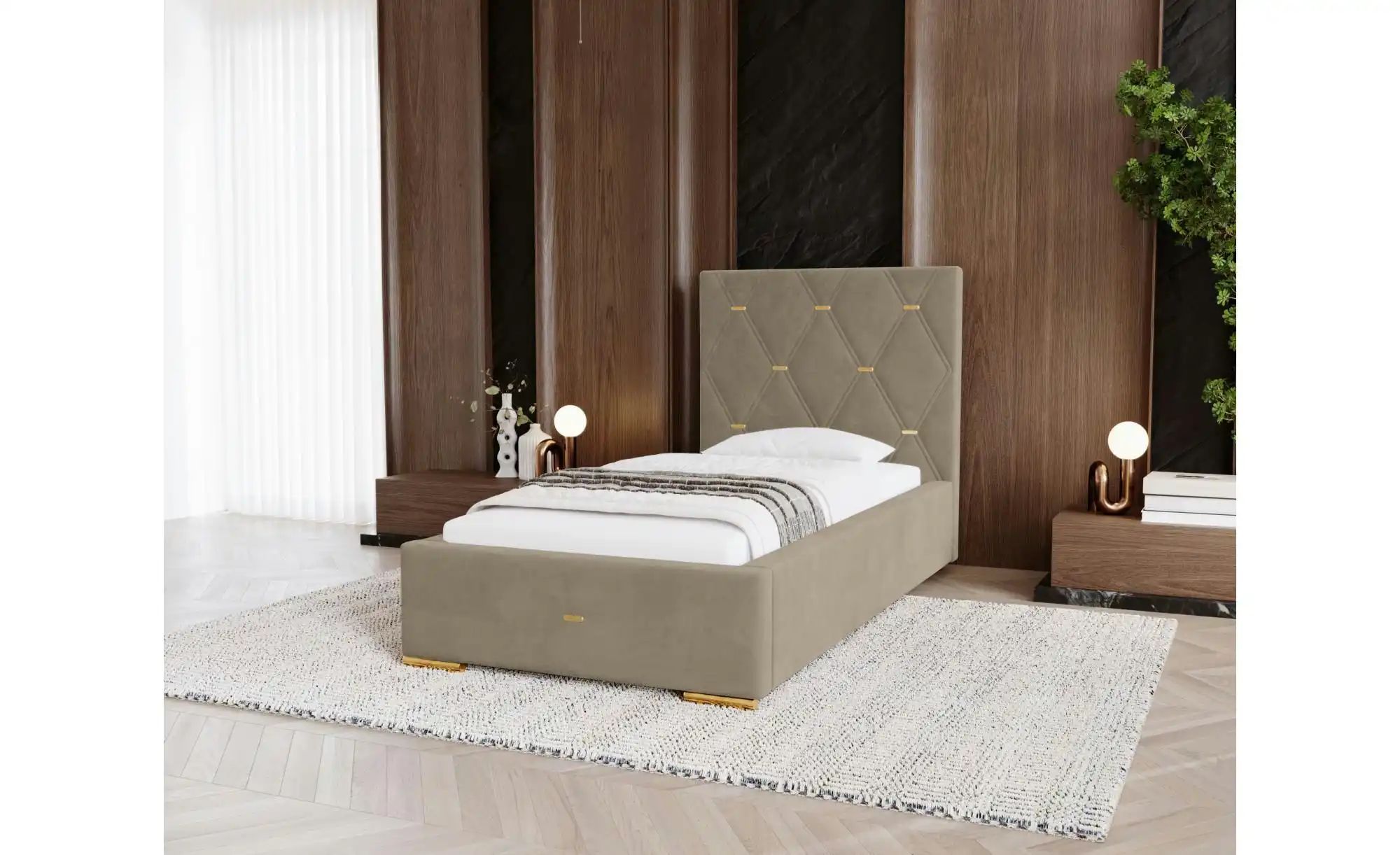 Polsterbett mit Stauraum  Gwithian ¦ beige ¦ Maße (cm): B: 115 H: 100 Bette günstig online kaufen
