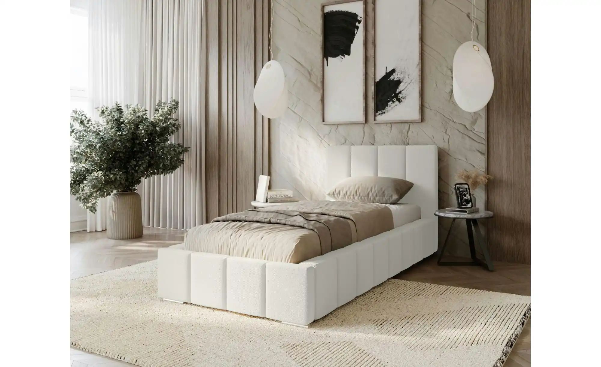 Polsterbett mit Stauraum Margate ¦ weiß ¦ Maße (cm): B: 105 H: 100 Betten > günstig online kaufen