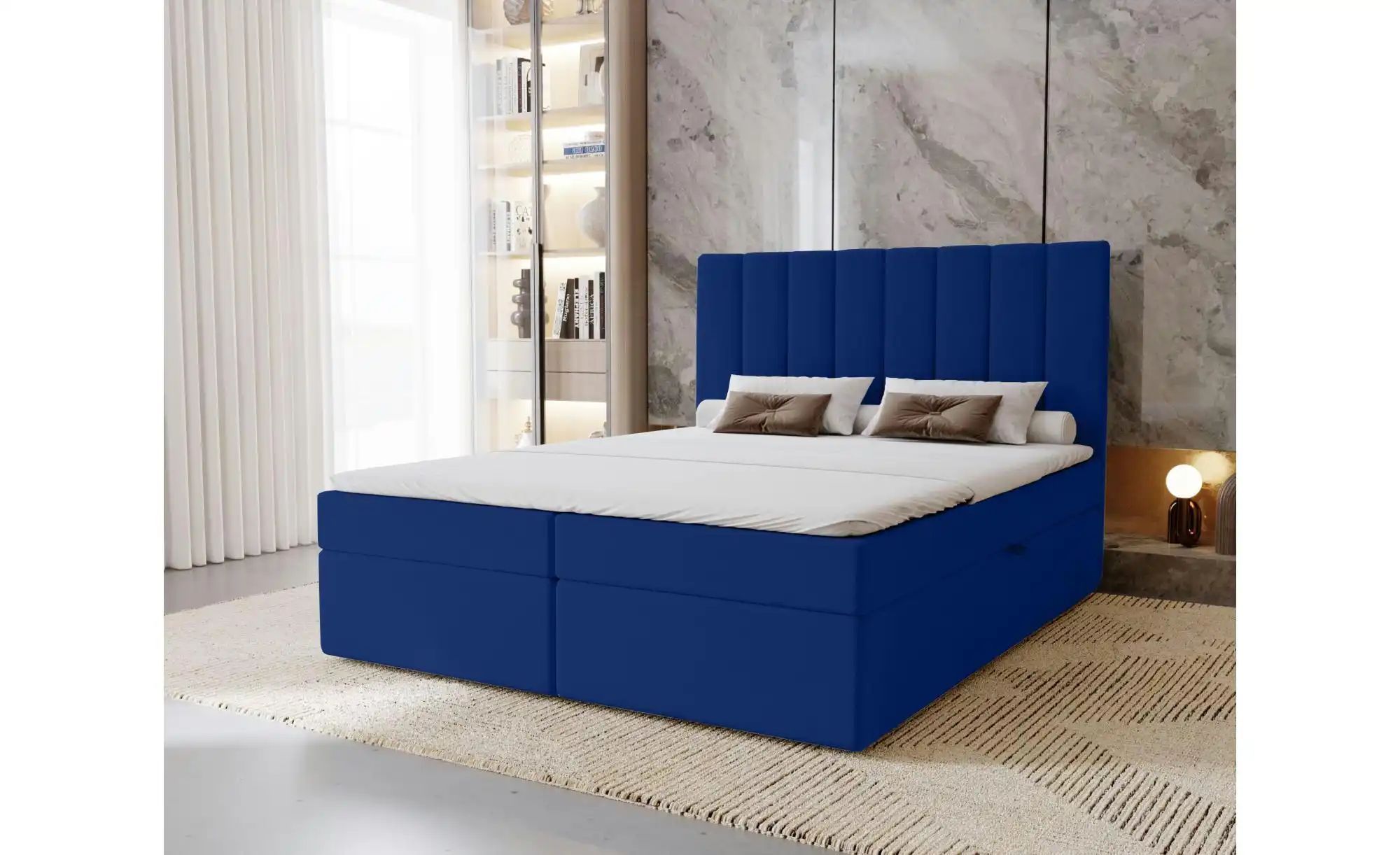 Boxbett mit Stauraum  Nelia ¦ blau ¦ Maße (cm): B: 122 H: 124 Betten > Pols günstig online kaufen