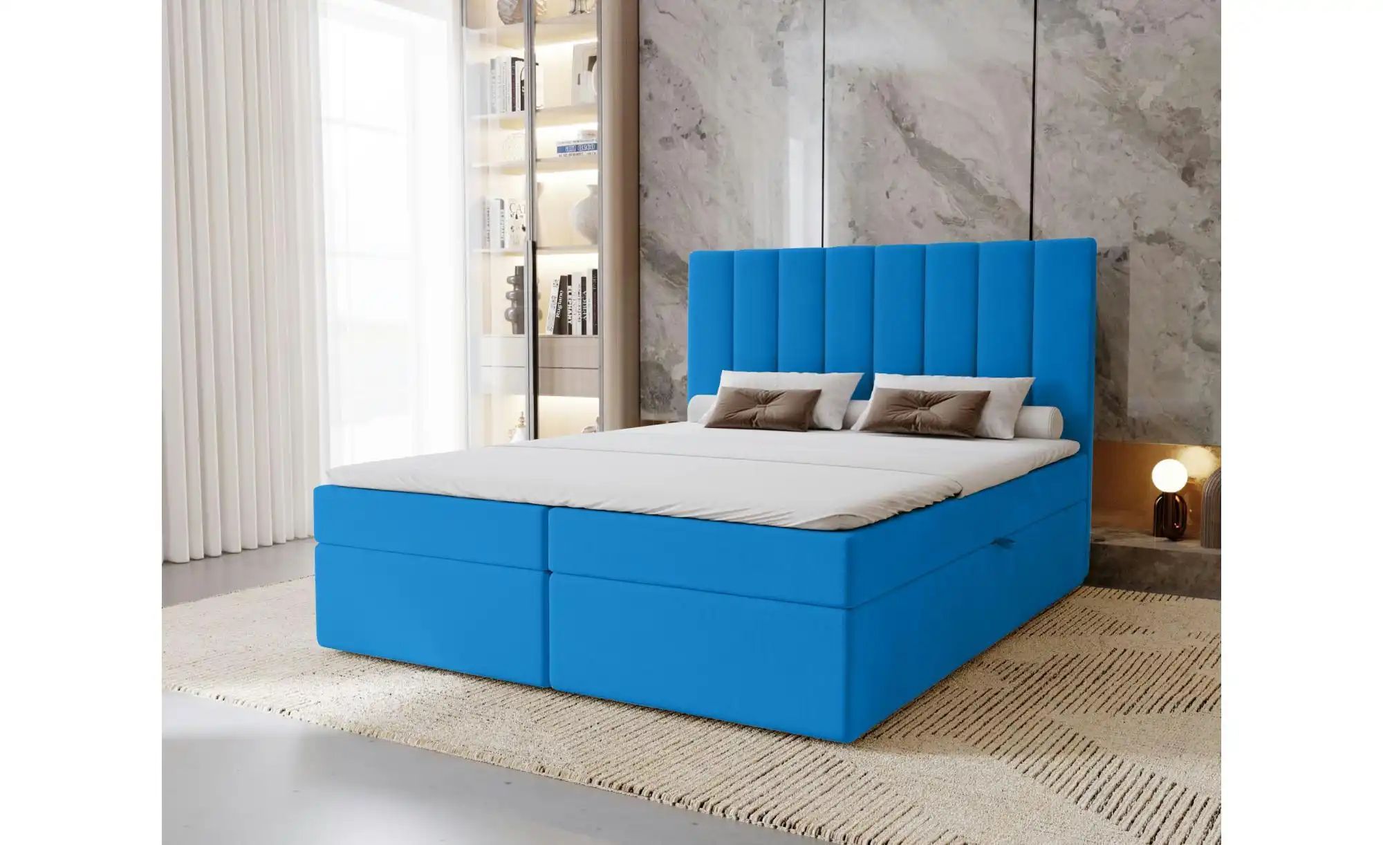 Boxbett mit Stauraum  Nelia ¦ blau ¦ Maße (cm): B: 142 H: 124 Betten > Pols günstig online kaufen