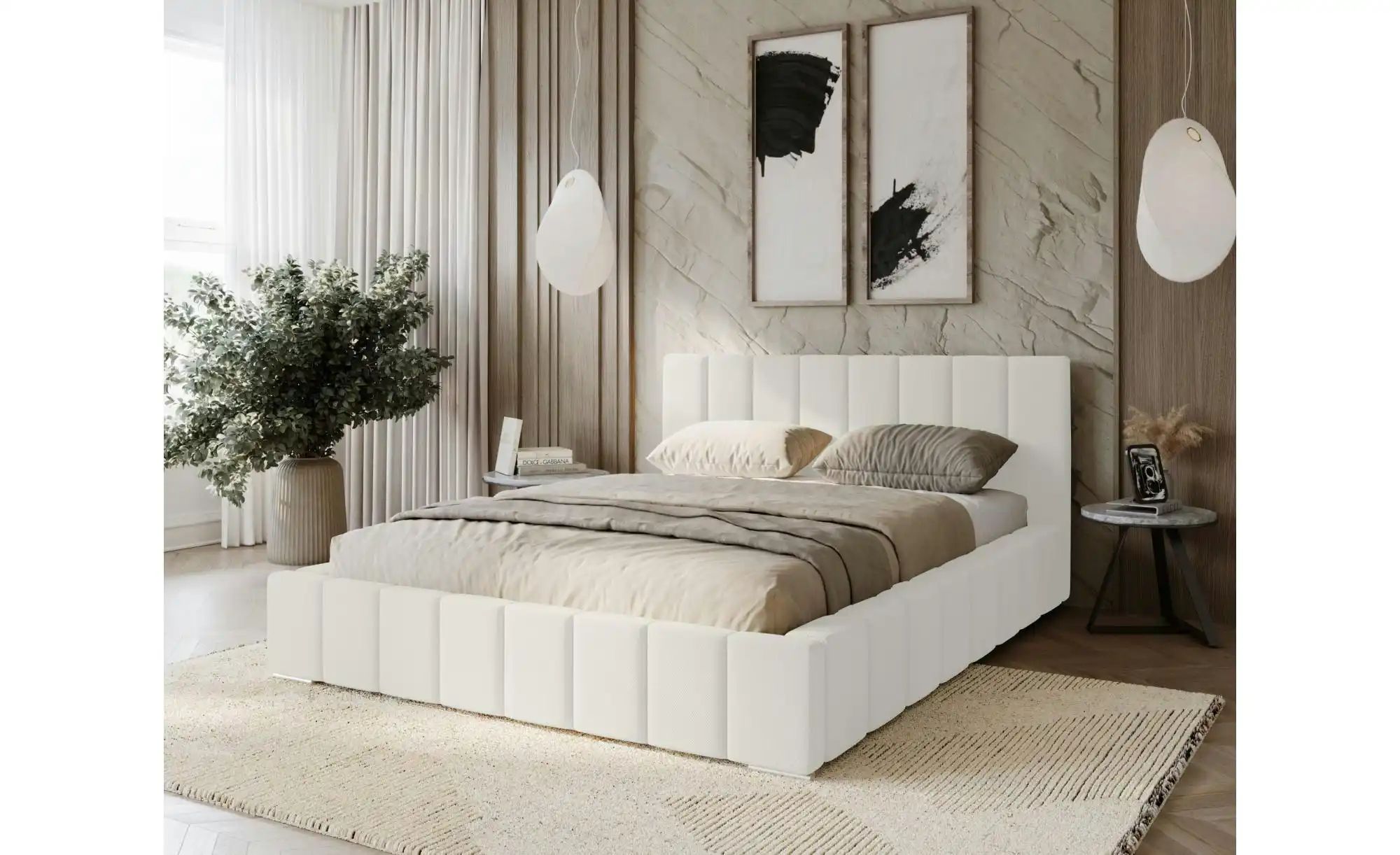 Polsterbett mit Stauraum Margate ¦ weiß ¦ Maße (cm): B: 155 H: 100 Betten > günstig online kaufen