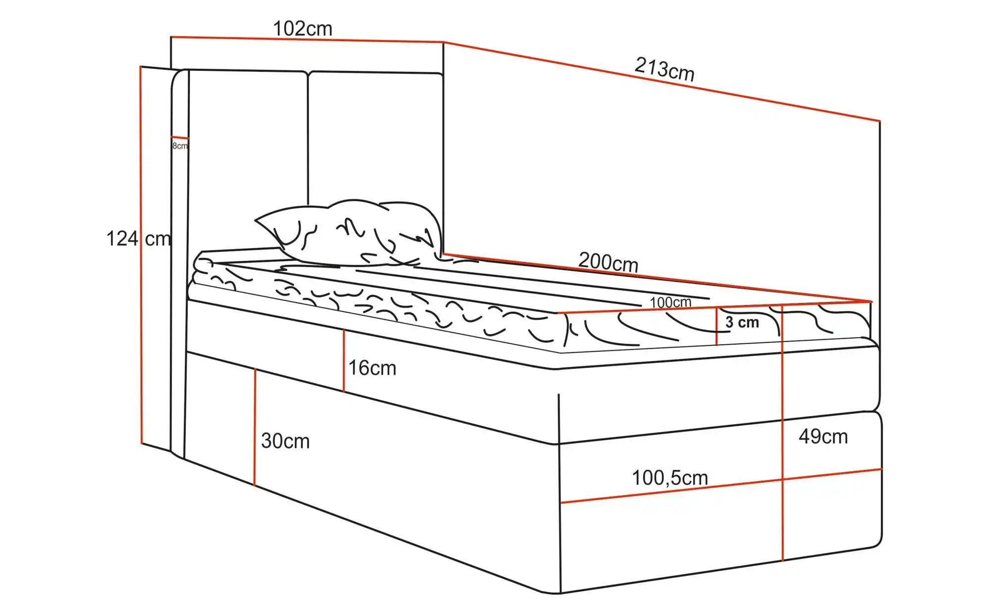 Thumbnail - Boxbett mit Stauraum Nelia ¦ beige ¦ Maße (cm): B: 102 H: 124 Betten > Polsterbetten - Höffner