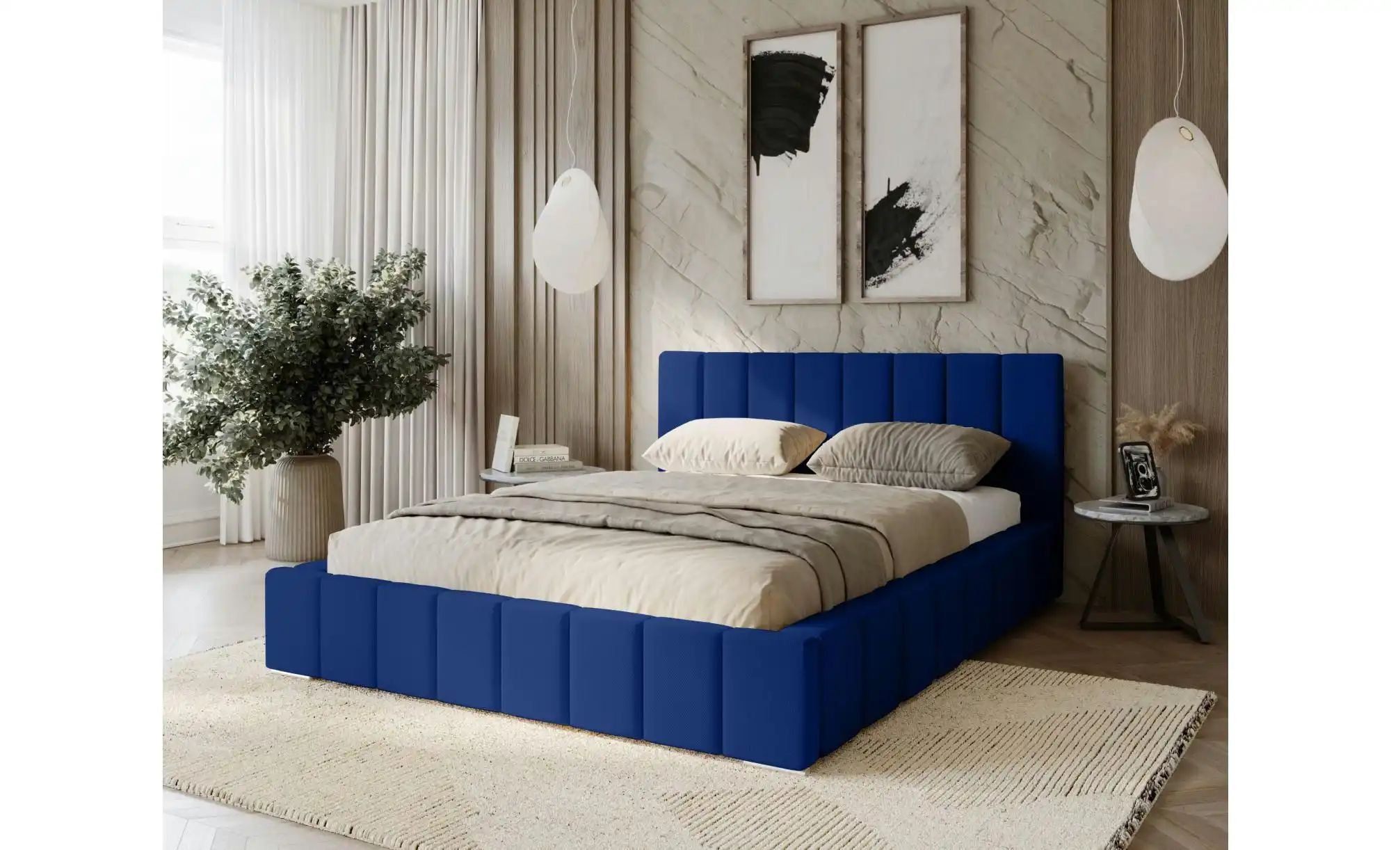 Polsterbett mit Stauraum Margate ¦ blau ¦ Maße (cm): B: 195 H: 100 Betten > günstig online kaufen