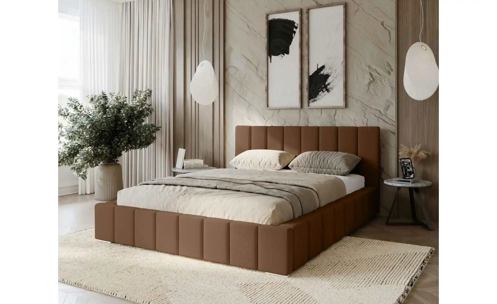 Polsterbett mit Stauraum Margate ¦ braun ¦ Maße (cm): B: 155 H: 100 Betten günstig online kaufen