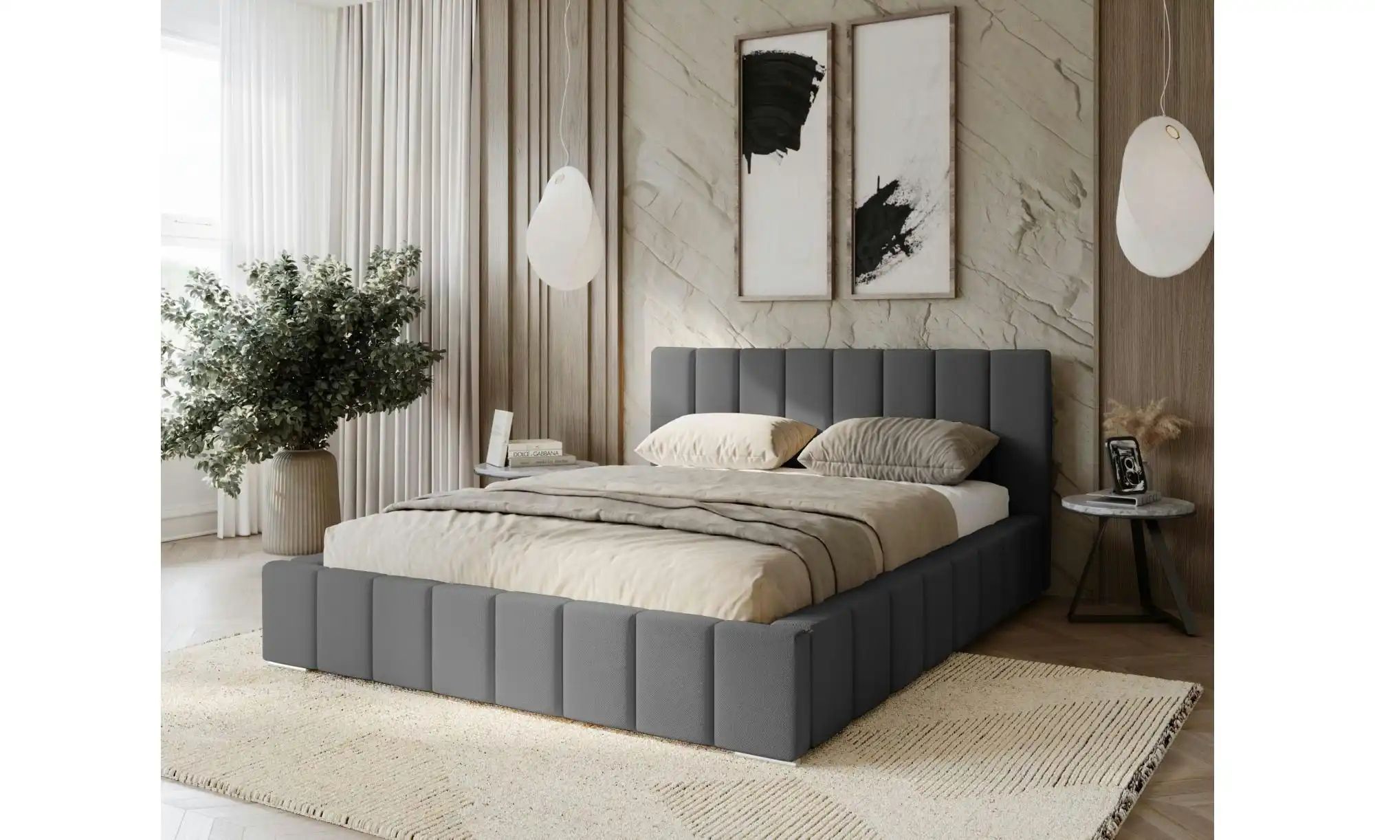 Polsterbett mit Stauraum Margate ¦ grau ¦ Maße (cm): B: 135 H: 100 Betten > günstig online kaufen