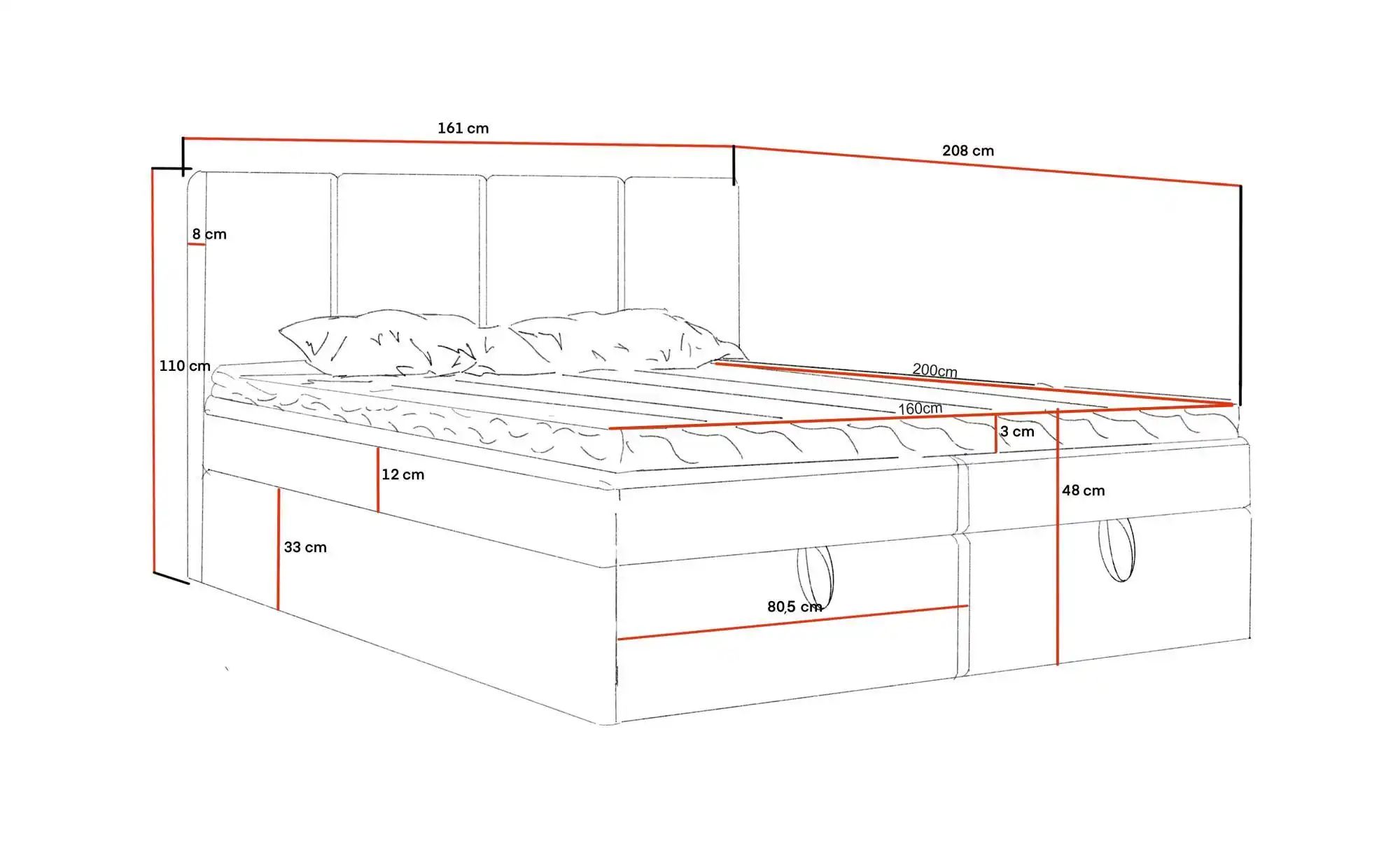 Thumbnail - Boxbett mit Stauraum Macclesfield ¦ weiß ¦ Maße (cm): B: 161 H: 110 Betten > Polsterbetten - Höffner