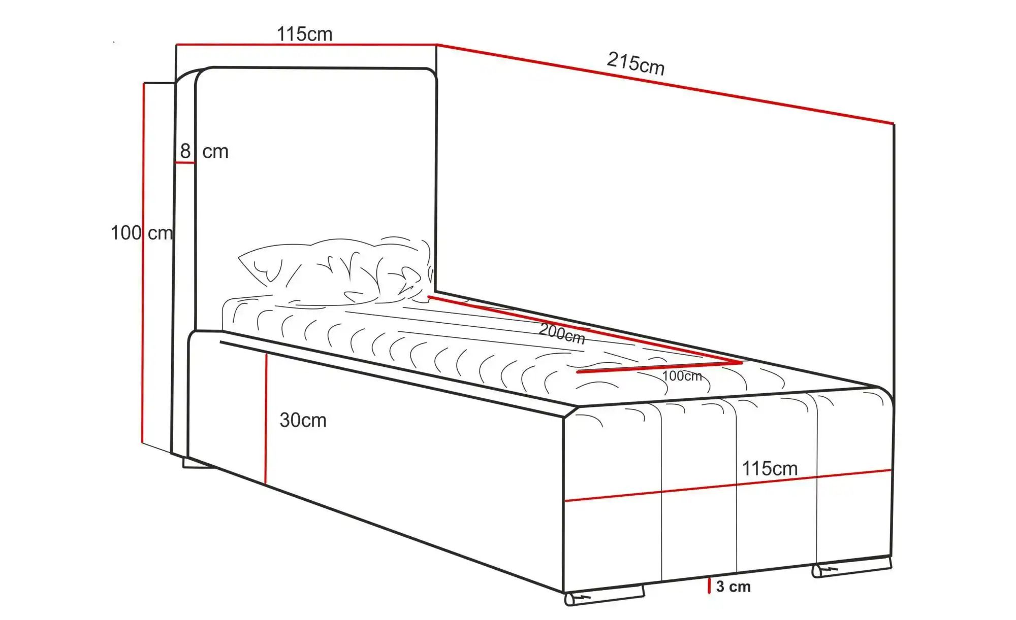 Polsterbett mit Stauraum  Nelia ¦ silber ¦ Maße (cm): B: 115 H: 100 Betten günstig online kaufen