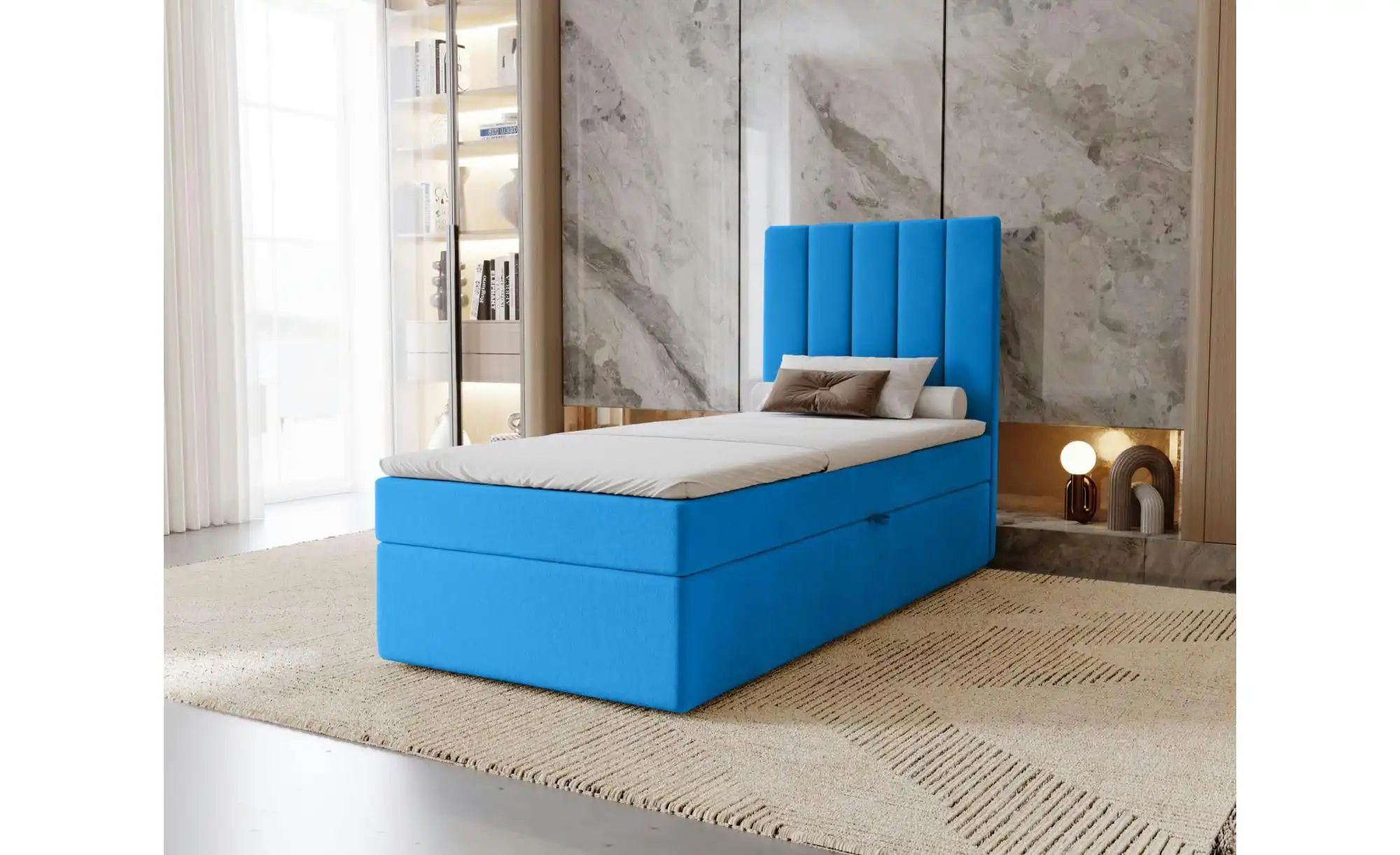 Boxbett mit Stauraum  Nelia ¦ blau ¦ Maße (cm): B: 92 H: 124 Betten > Polst günstig online kaufen