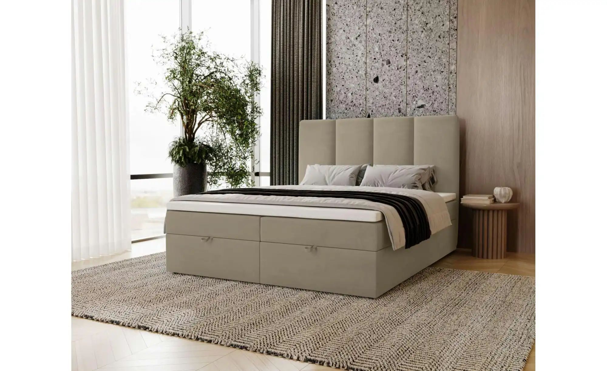 Boxbett mit Stauraum  Macclesfield ¦ beige ¦ Maße (cm): B: 201 H: 110 Bette günstig online kaufen
