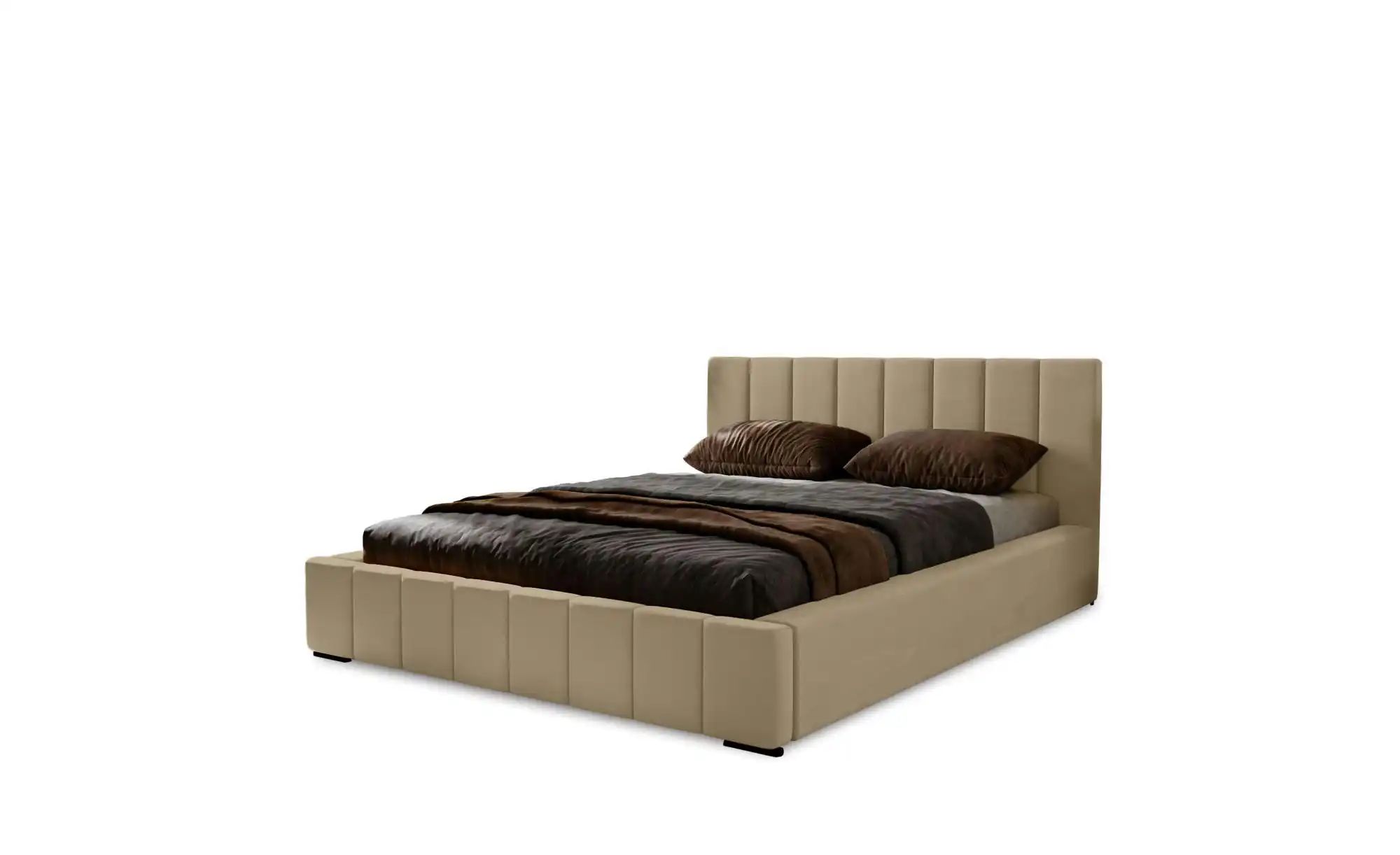 Polsterbett mit Stauraum  Nelia ¦ braun ¦ Maße (cm): B: 155 H: 100 Betten > günstig online kaufen