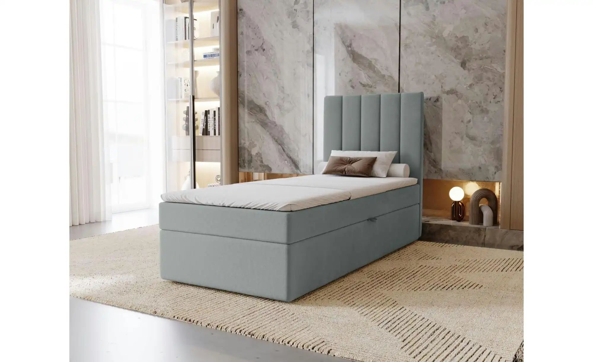 Boxbett mit Stauraum  Nelia ¦ grau ¦ Maße (cm): B: 102 H: 124 Betten > Pols günstig online kaufen
