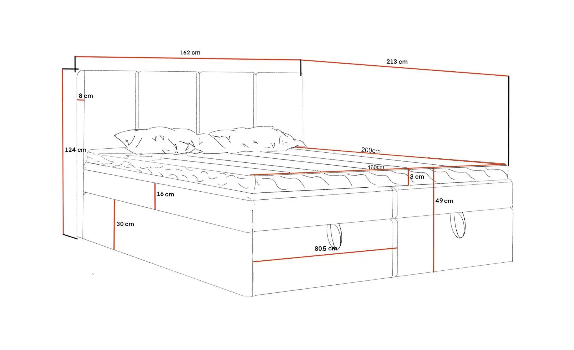 Boxbett mit Stauraum  Cord Nero Box ¦ grau ¦ Maße (cm): B: 162 H: 124 Bette günstig online kaufen