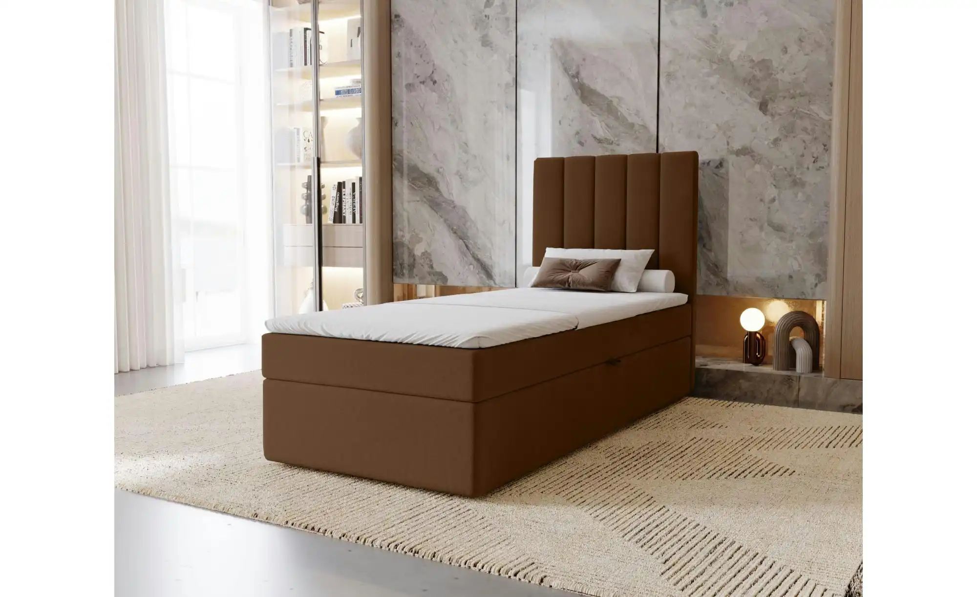 Thumbnail - Boxbett mit Stauraum Nelia ¦ braun ¦ Maße (cm): B: 102 H: 124 Betten > Polsterbetten - Höffner