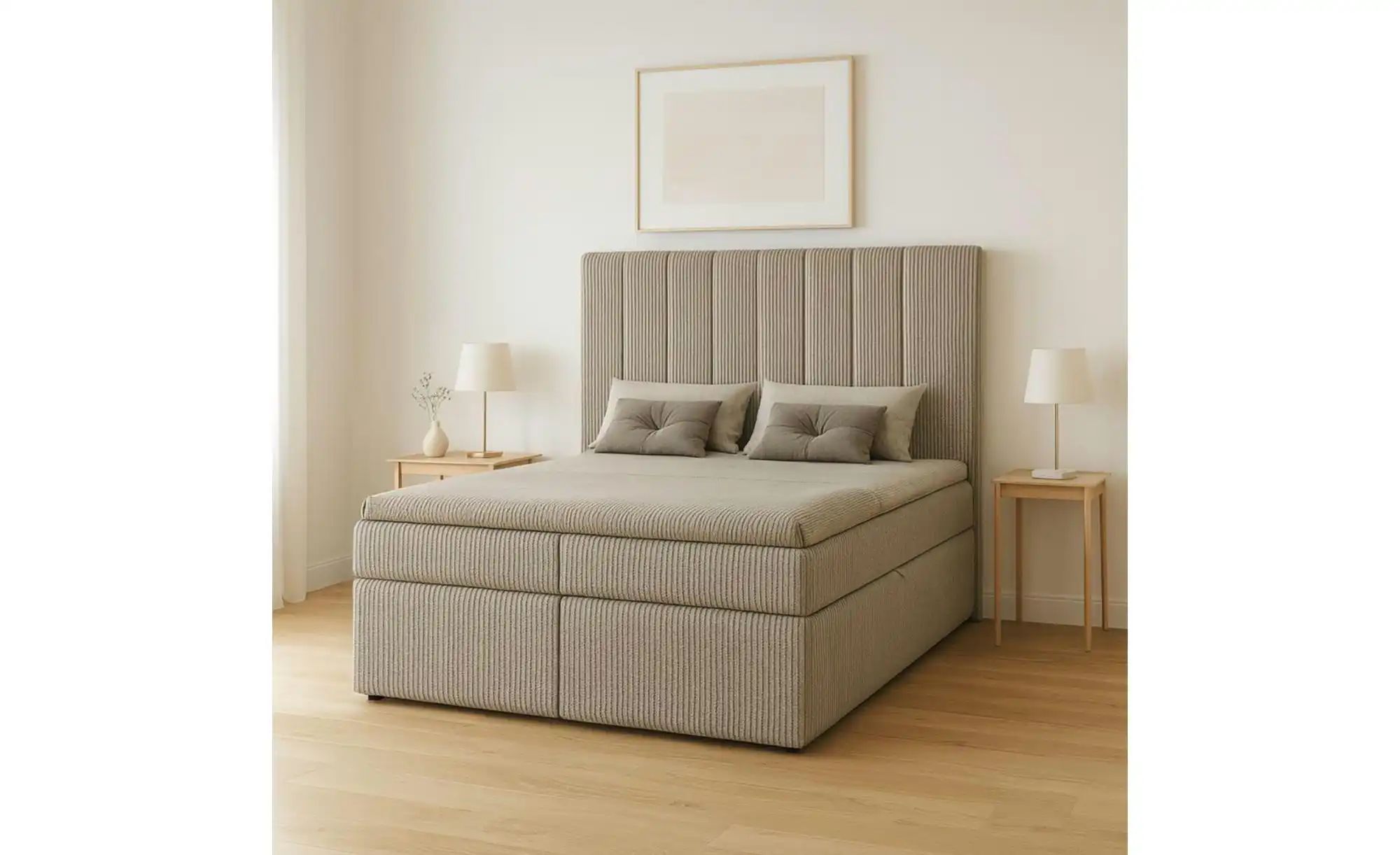 Boxbett mit Stauraum  Cord Nero Box ¦ beige ¦ Maße (cm): B: 162 H: 124 Bett günstig online kaufen