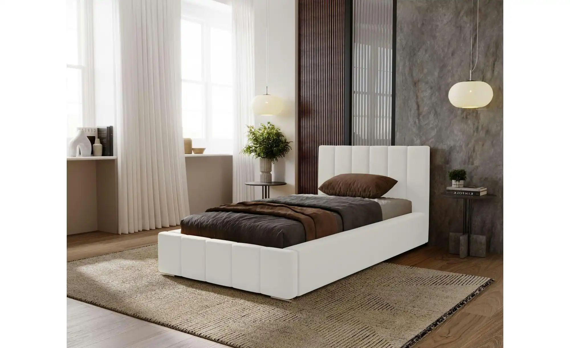 Polsterbett mit Stauraum  Nelia ¦ grau ¦ Maße (cm): B: 105 H: 100 Betten > günstig online kaufen