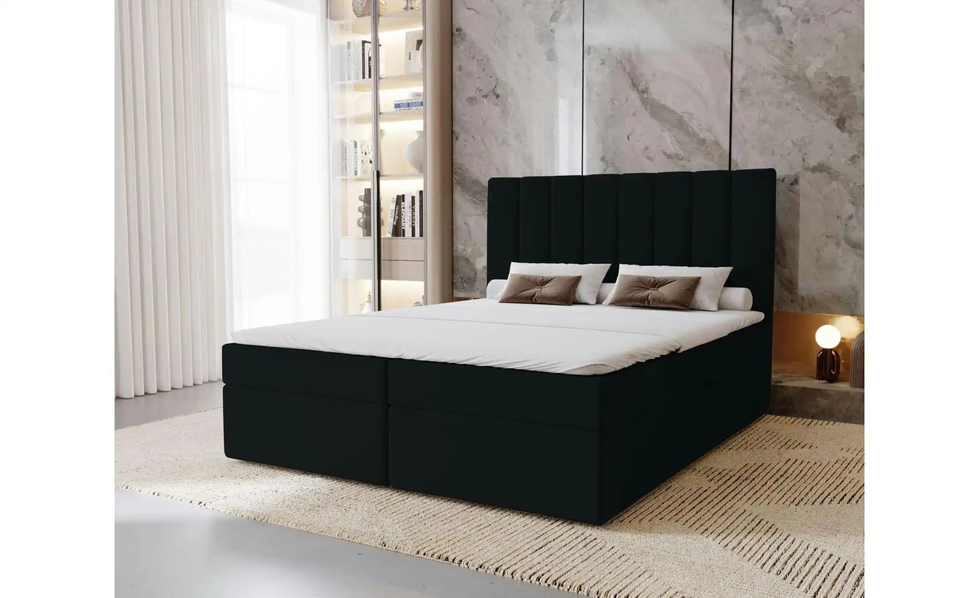 Boxbett mit Stauraum  Nelia ¦ schwarz ¦ Maße (cm): B: 162 H: 124 Betten > P günstig online kaufen