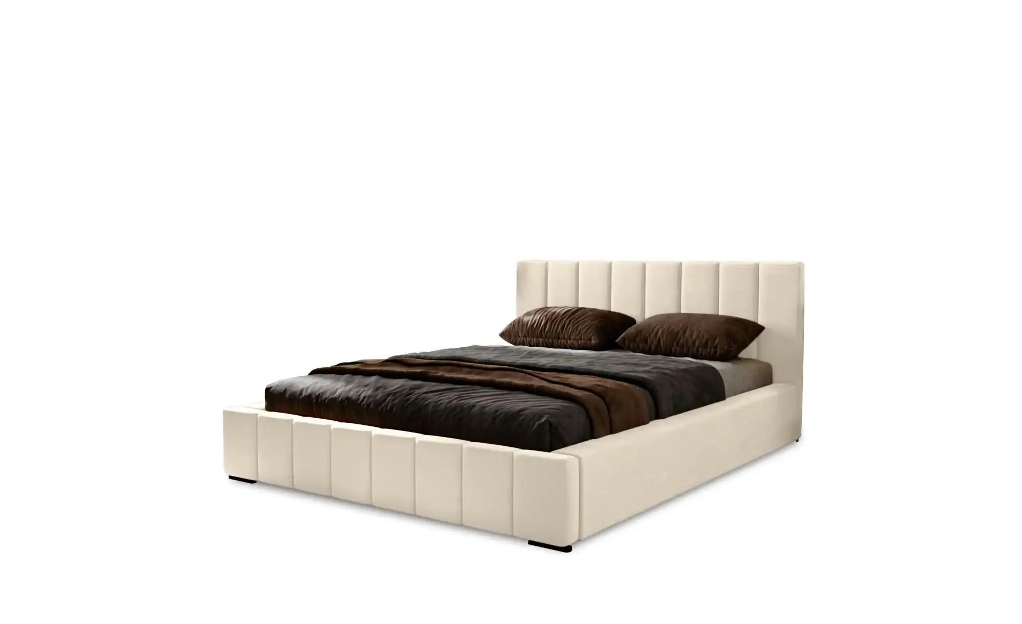 Polsterbett mit Stauraum  Nelia ¦ beige ¦ Maße (cm): B: 195 H: 100 Betten > günstig online kaufen