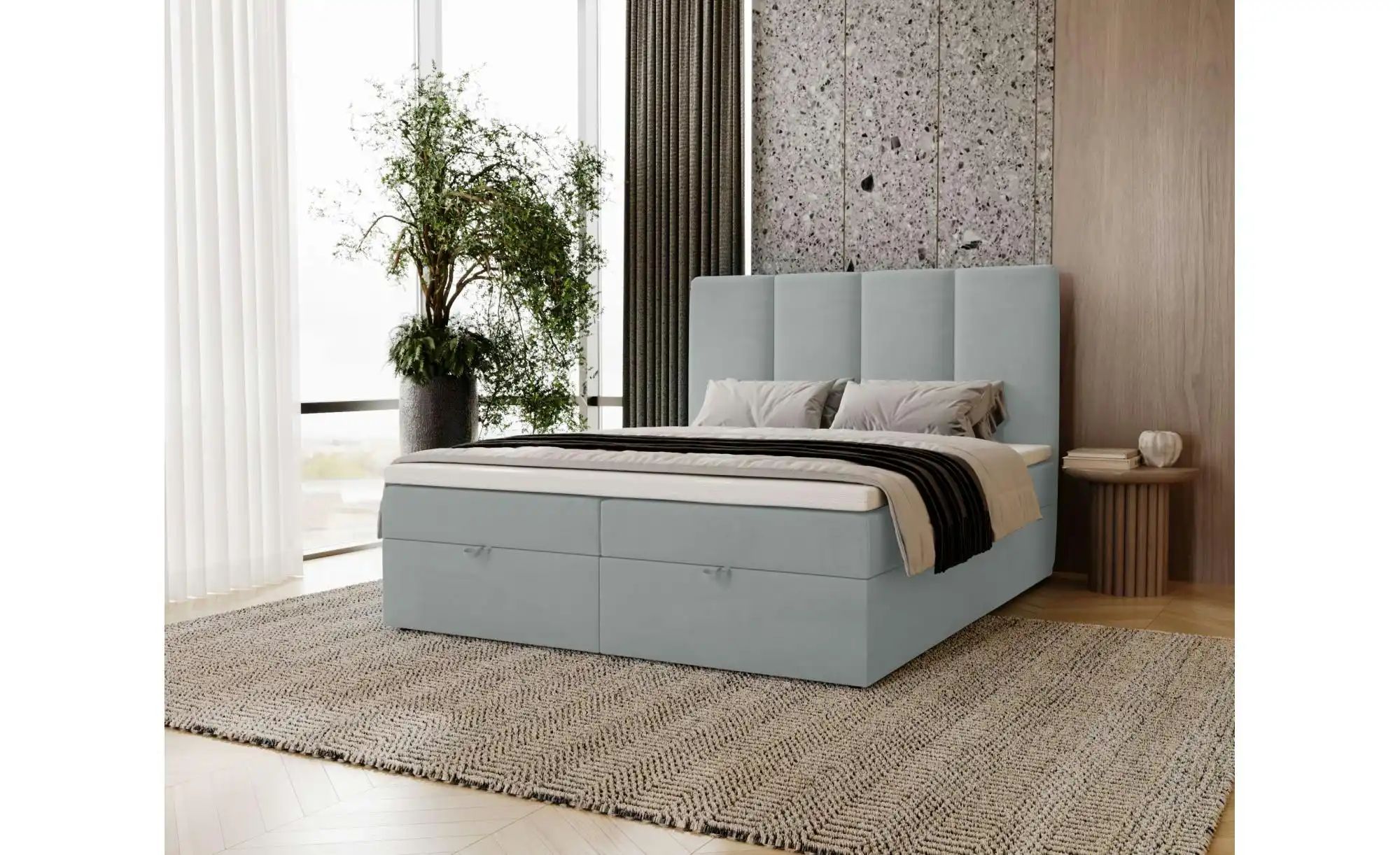 Thumbnail - Boxbett mit Stauraum Macclesfield ¦ grau ¦ Maße (cm): B: 161 H: 110 Betten > Polsterbetten - Höffner