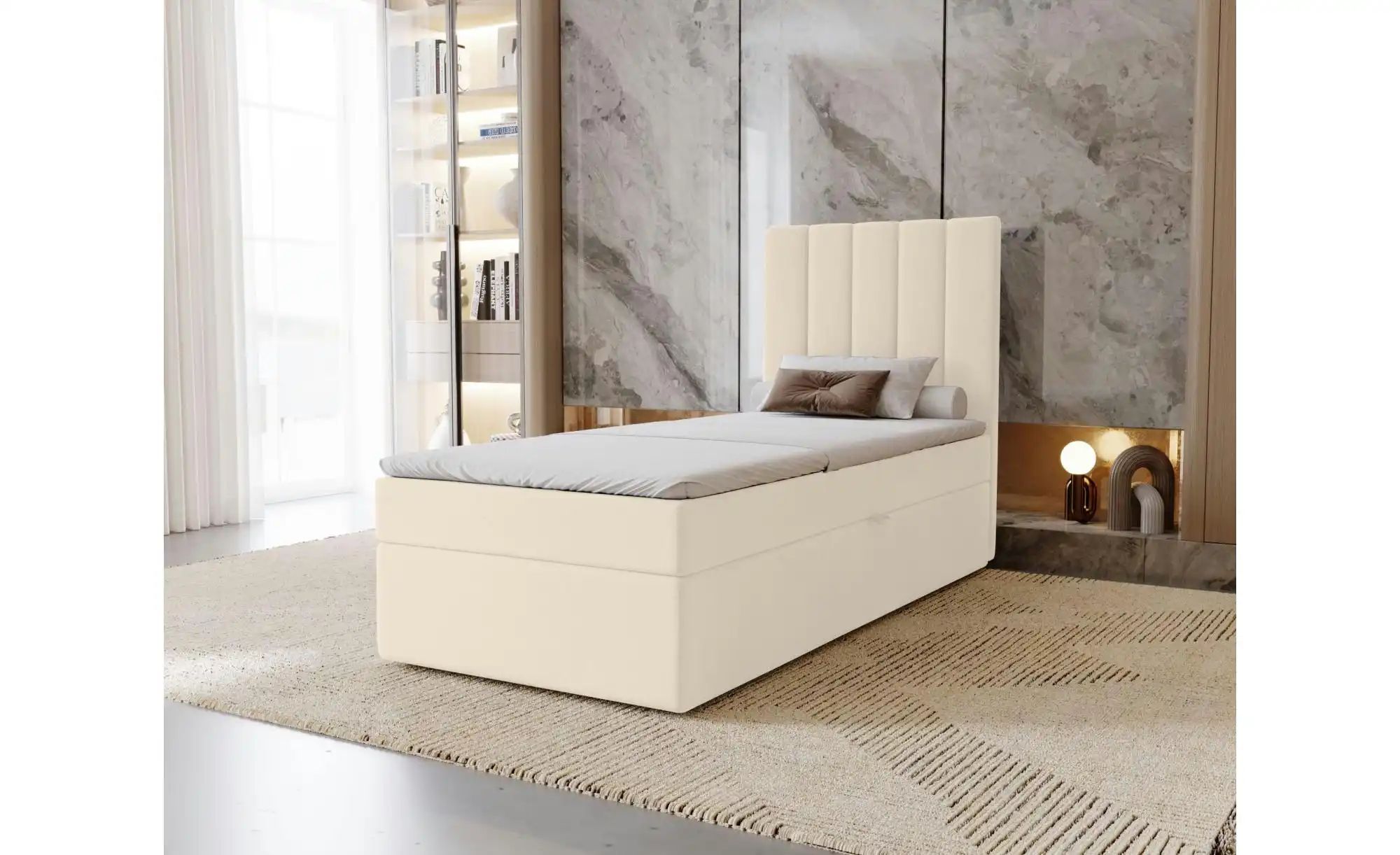 Boxbett mit Stauraum  Nelia ¦ beige ¦ Maße (cm): B: 82 H: 124 Betten > Pols günstig online kaufen