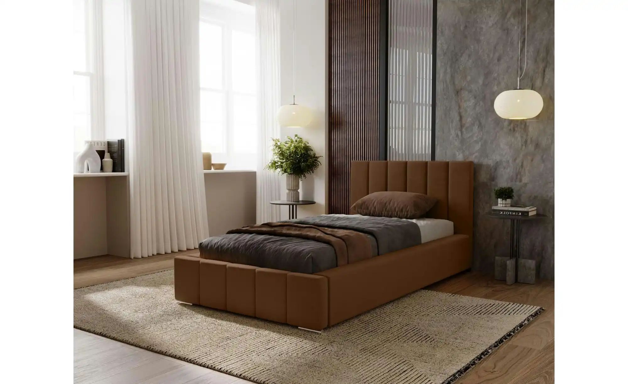 Thumbnail - Polsterbett mit Stauraum  Nelia ¦ braun ¦ Maße (cm): B: 115 H: 100 Betten > Polsterbetten - Höffner