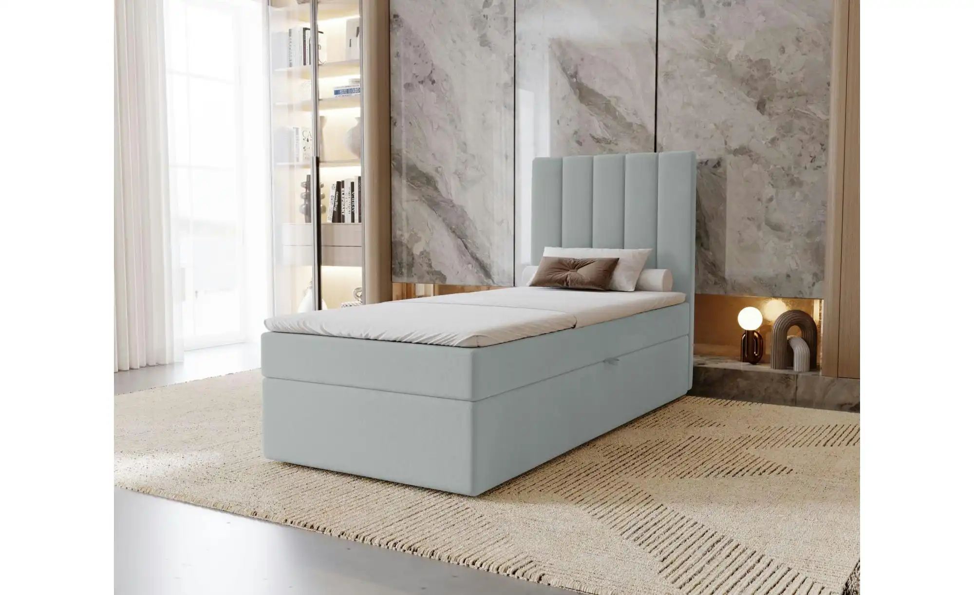 Boxbett mit Stauraum  Nelia ¦ grau ¦ Maße (cm): B: 102 H: 124 Betten > Pols günstig online kaufen