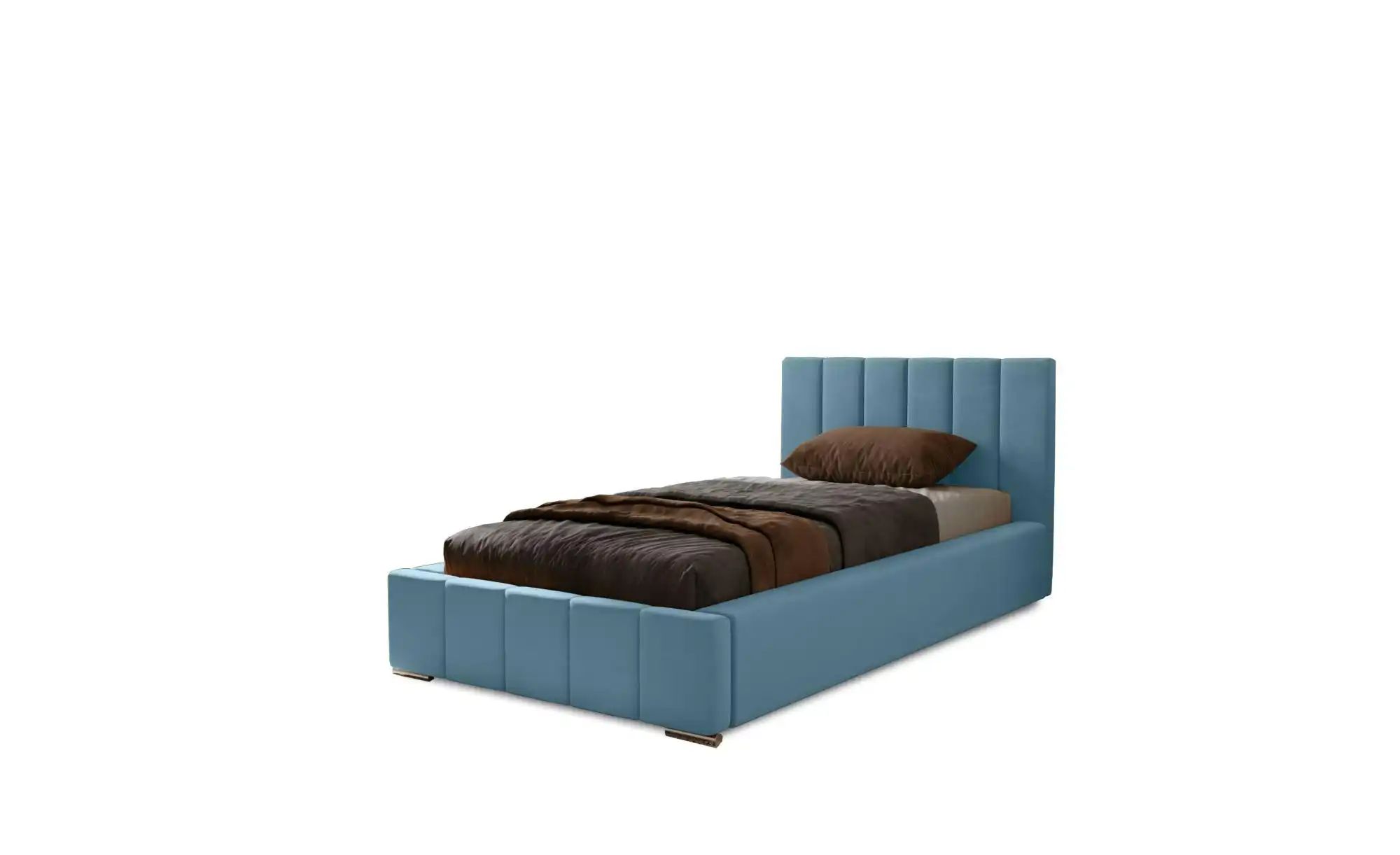 Polsterbett mit Stauraum mit Bettkasten und Lattenrost Nelia ¦ blau ¦ Maße günstig online kaufen