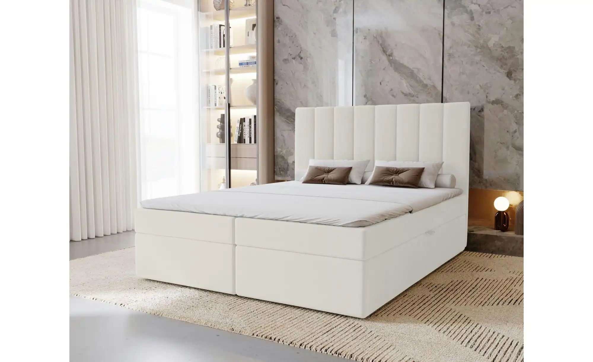 Boxbett mit Stauraum  Nelia ¦ weiß ¦ Maße (cm): B: 122 H: 124 Betten > Pols günstig online kaufen